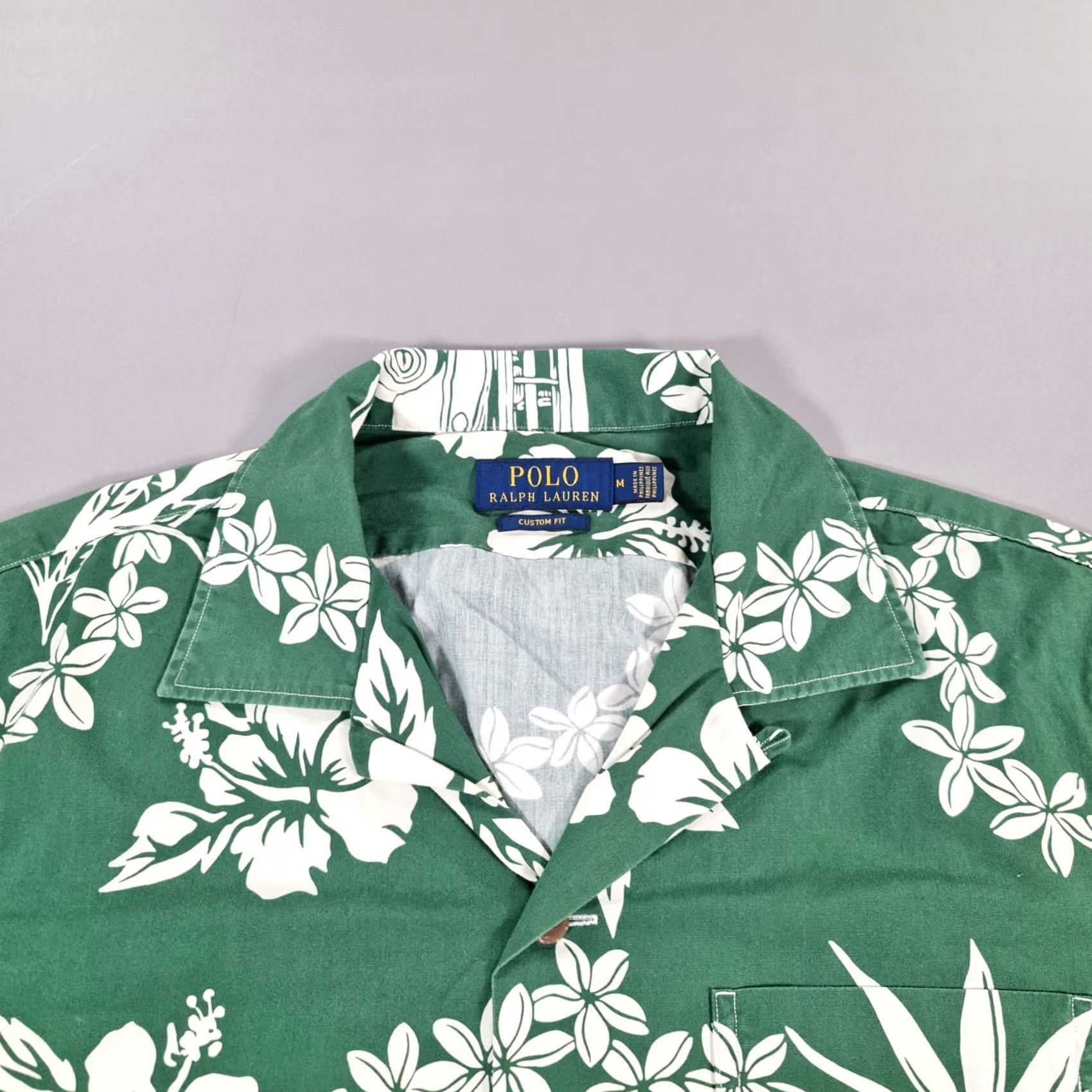 Polo Ralph Lauren Polo Ralph Lauren Shirt Green Medium Hawaiian Summer Floral Mens Spread Collar Size US M / EU 48-50 / 2 - 2 Thumbnail