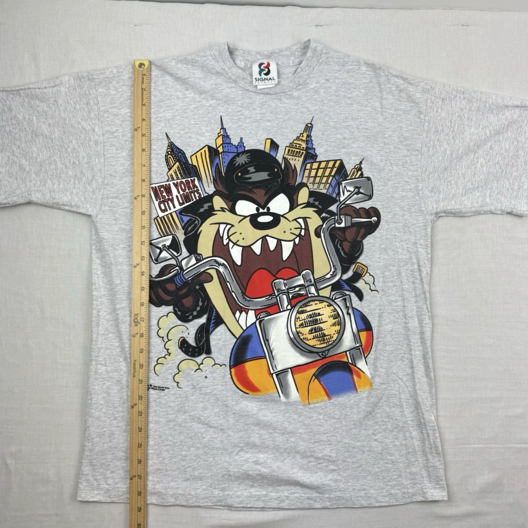 Vintage Vintage Signal Taz Motorcycle Biker T-Shirt Adult XL Gray Graphic Print 90s Cartoon Men Size US XL / EU 56 / 4 - 7 Thumbnail