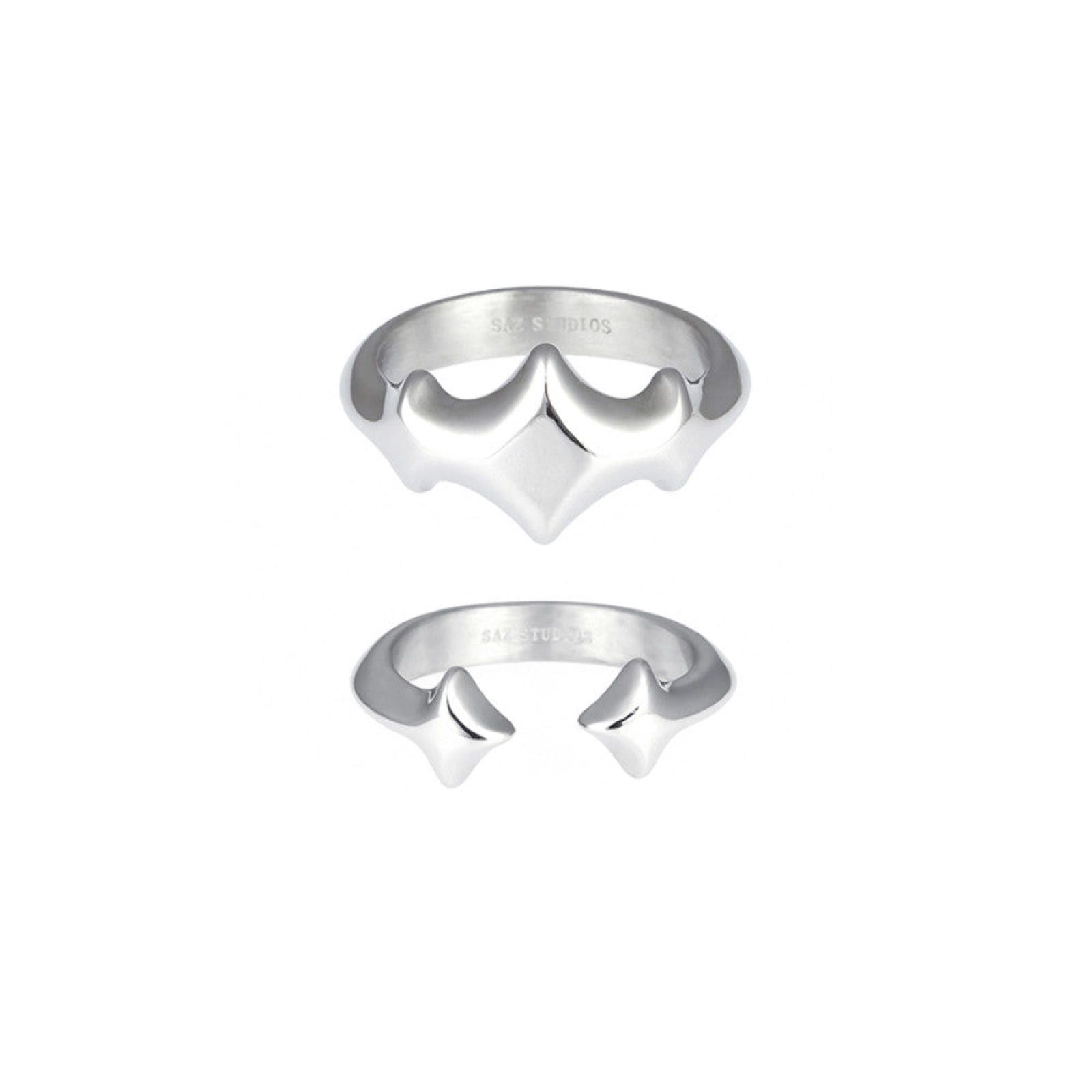 Jewelry Star-Shaped Silver Rings Set Size ONE SIZE - 6 Thumbnail