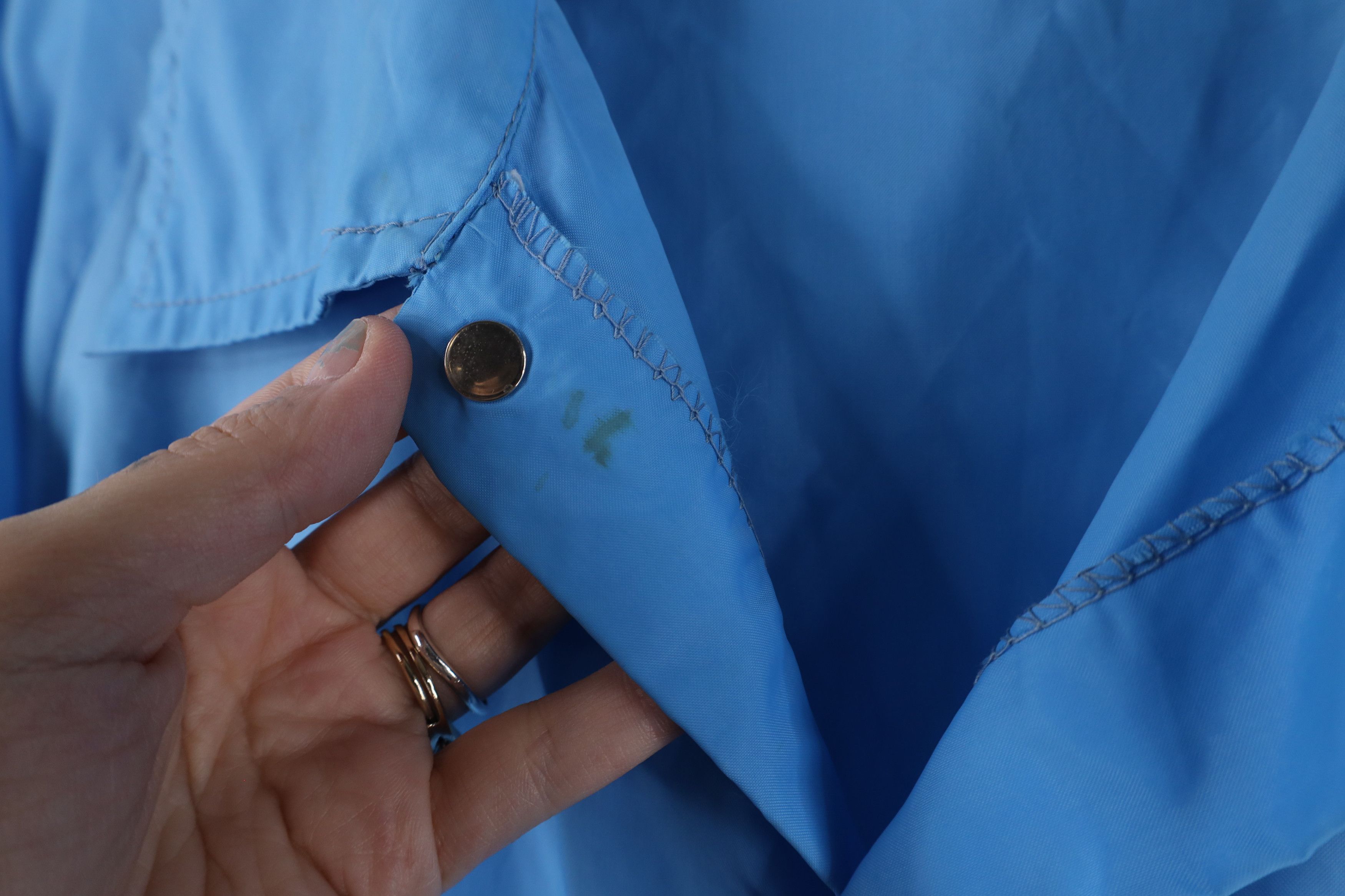 Vintage Vintage 70s Streetwear Satin Coach Coaches Jacket Blue USA Size US L / EU 52-54 / 3 - 6 Thumbnail