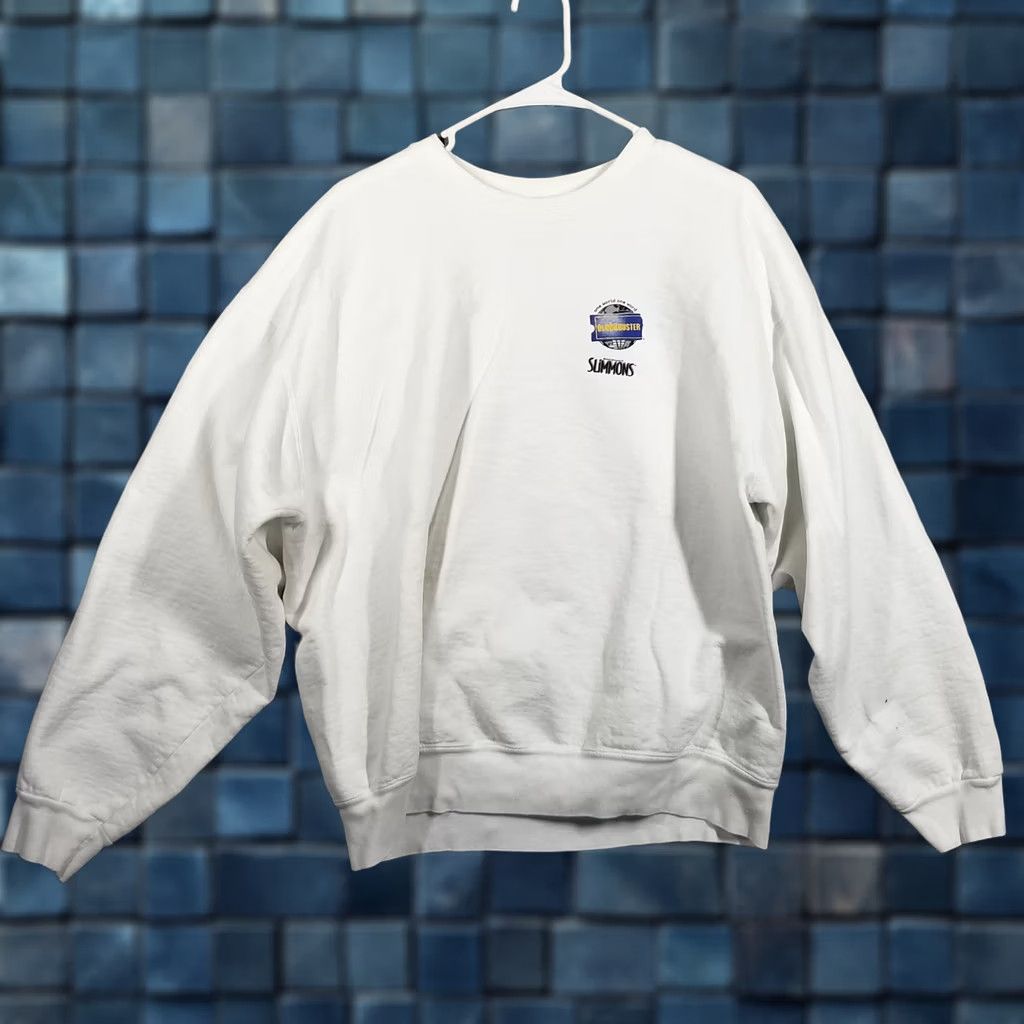 Vintage VINTAGE Blockbuster X Slimmons Studio Richard Simmons Sweatshirt Men XL White Size US XL / EU 56 / 4 - 1 Thumbnail