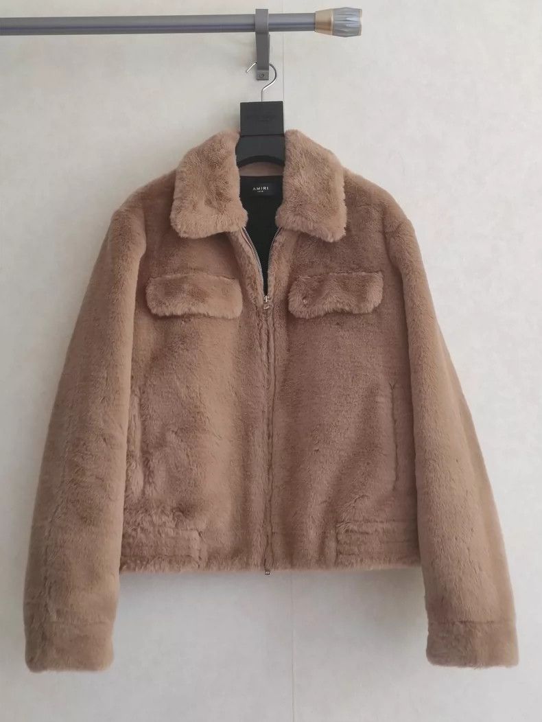 Amiri Amiri Fur Brown Fleece Collar Jacket Size US M / EU 48-50 / 2 - 1 Thumbnail