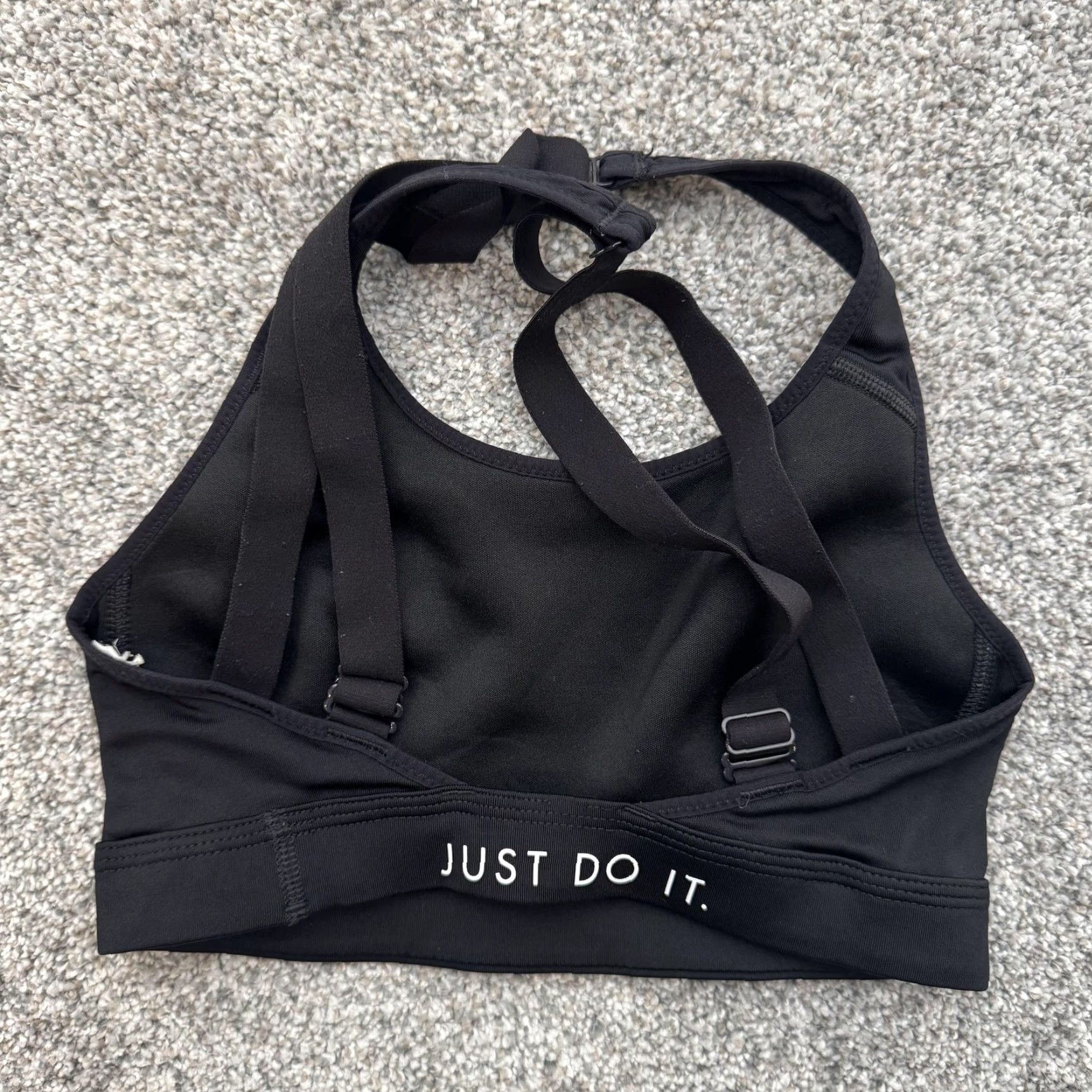 Nike Nike Sports Bra Womens XS Black Criss Cross Strap Just Do It Athletic Gym Size ONE SIZE - 4 Thumbnail