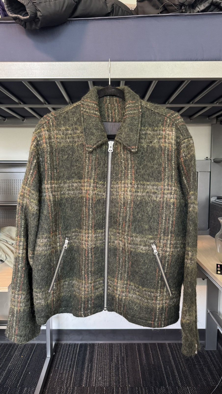 Streetwear × Stussy Stussy Plaid Unlined Work Jacket Olive | Grailed