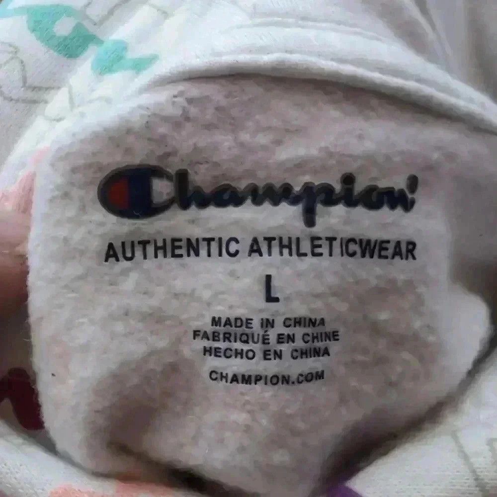 Champion Champion Script Logo White Hoodie with pockets Sz L Size US L / EU 52-54 / 3 - 4 Thumbnail