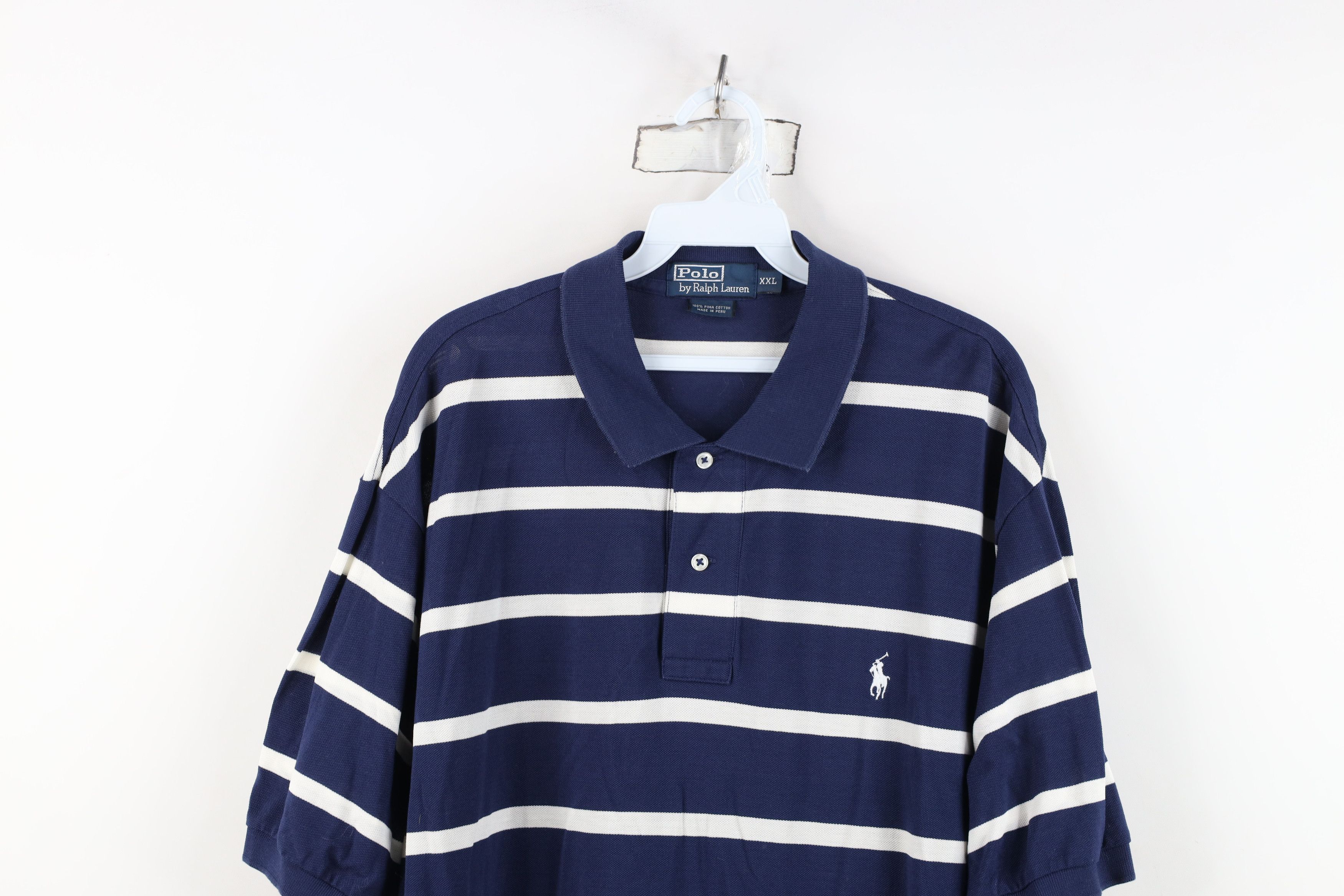 Ralph Lauren Vintage 90s Ralph Lauren Collared Golf Polo Shirt Stripe Size US XXL / EU 58 / 5 - 2 Thumbnail