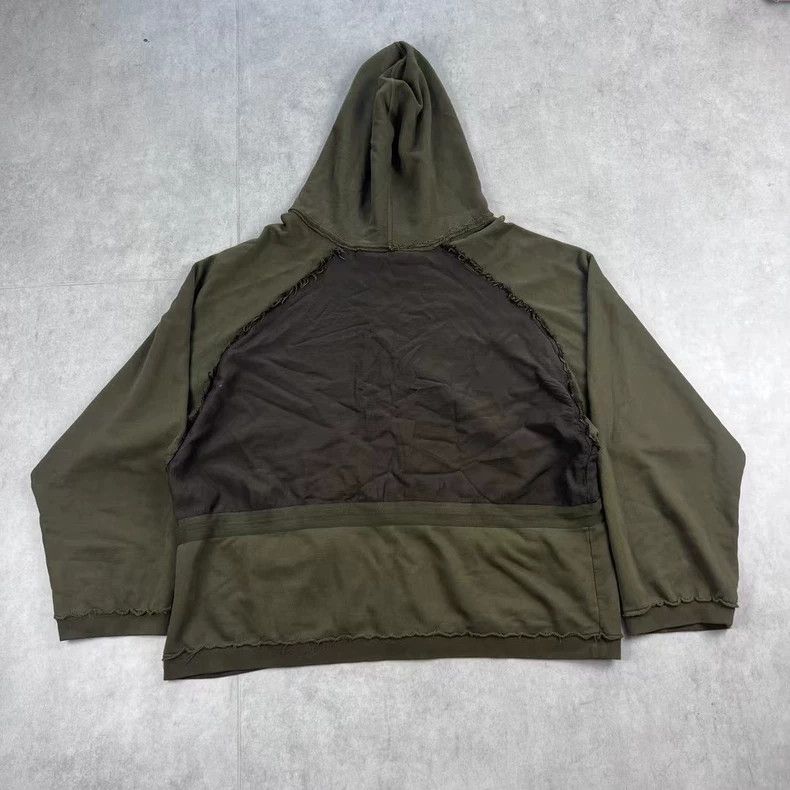 Haider Ackermann Haider Ackermann16 FW green paneled hooded zip-up hoodie 25 Size US XL / EU 56 / 4 - 4 Thumbnail