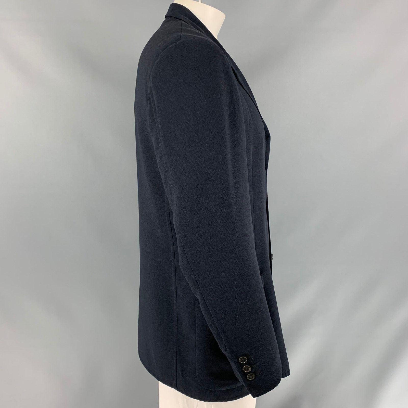 Ermenegildo Zegna Size 44 Navy Solid Single breasted Sport Coat Size 44R - 2 Thumbnail