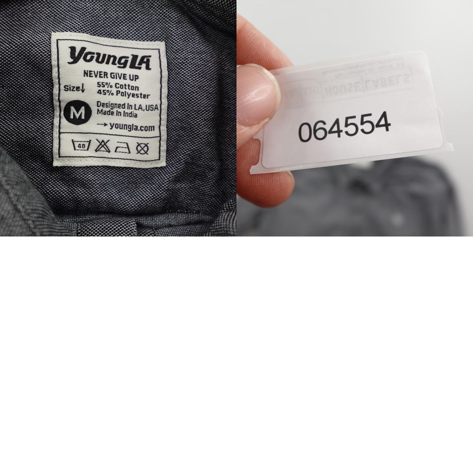YoungLA YoungLA Shirt Mens Medium Gray Button Up Performance Knit Flex Long Sleeve Size US M / EU 48-50 / 2 - 8 Thumbnail