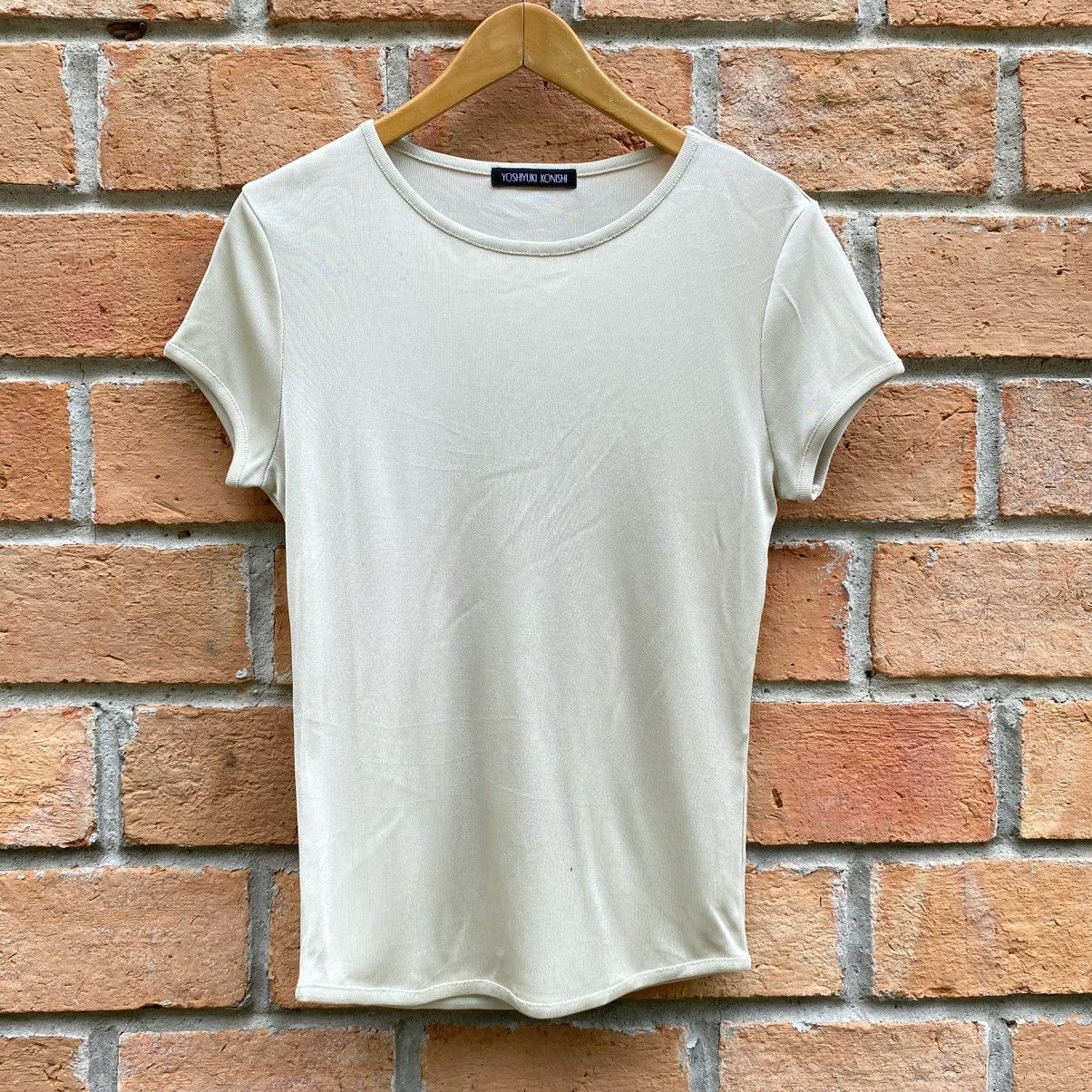 Yoshiyuki Konishi YOSHIYUKI KONISHI Soft Stretchy Fitted Tee – Beige Size M / US 6-8 / IT 42-44 - 4 Thumbnail