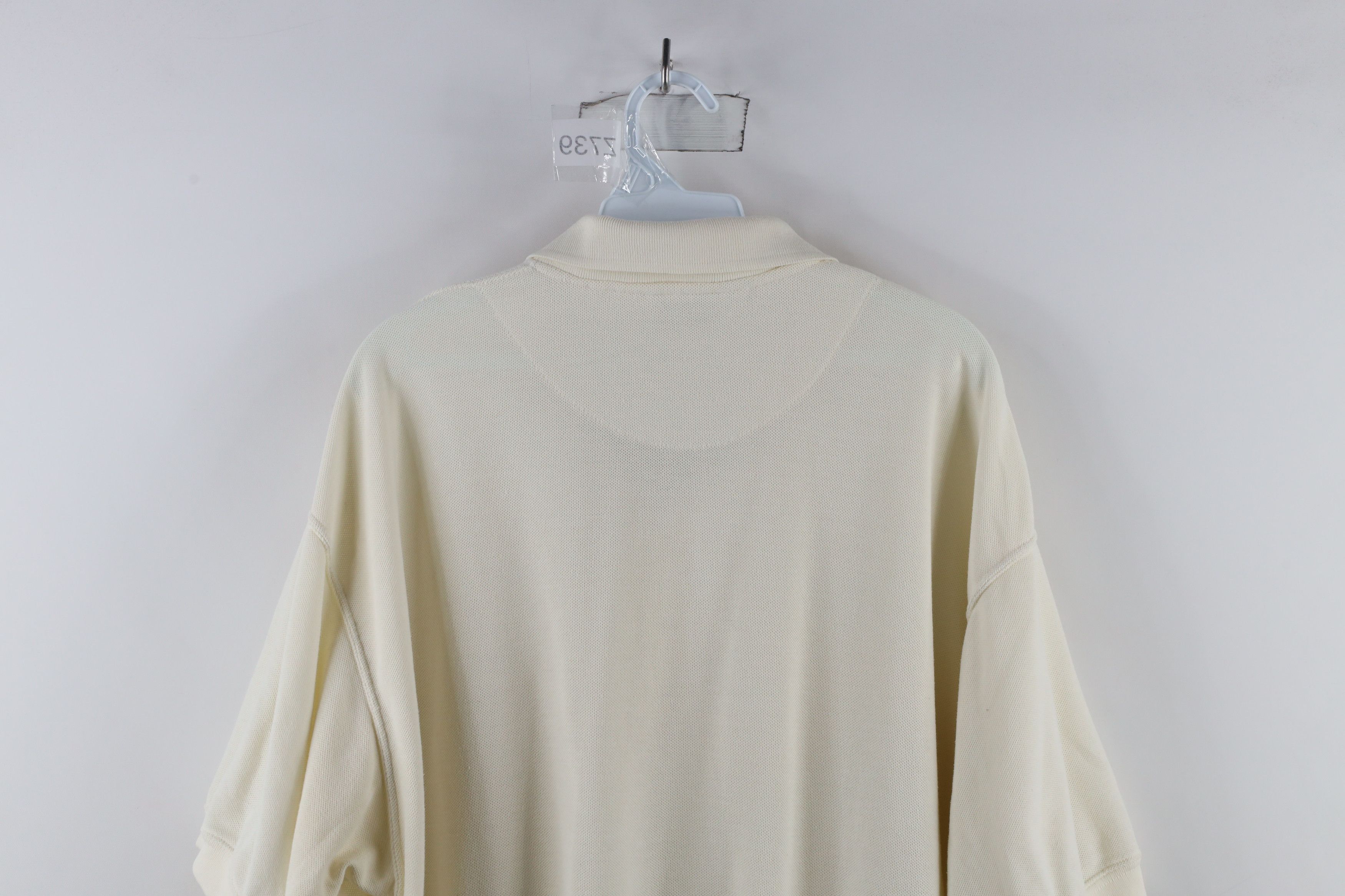 Vintage Vintage 90s Streetwear Pique Cotton Pullover Polo Cream Size US XXL / EU 58 / 5 - 10 Thumbnail