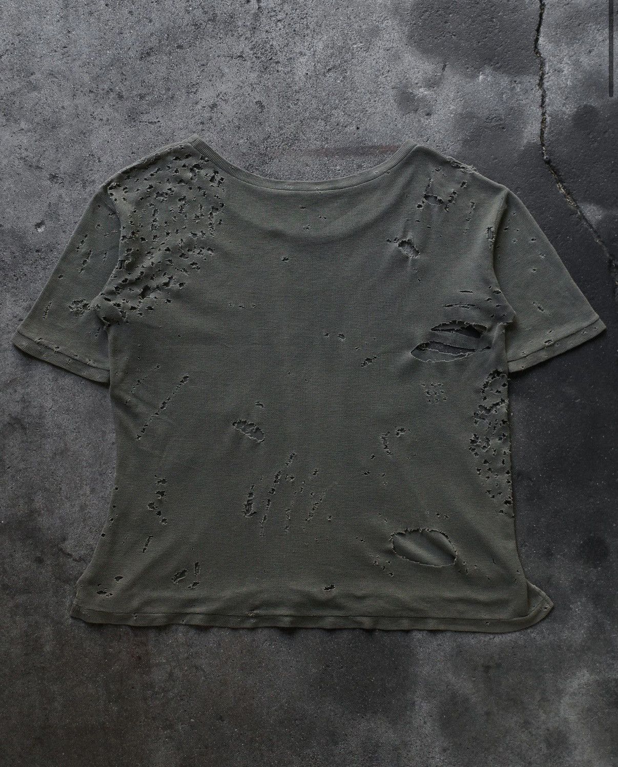 Balmain SS10 Distressed Thermal Bullet Tee - Christophe Decarnin Size US XL / EU 56 / 4 - 5 Thumbnail