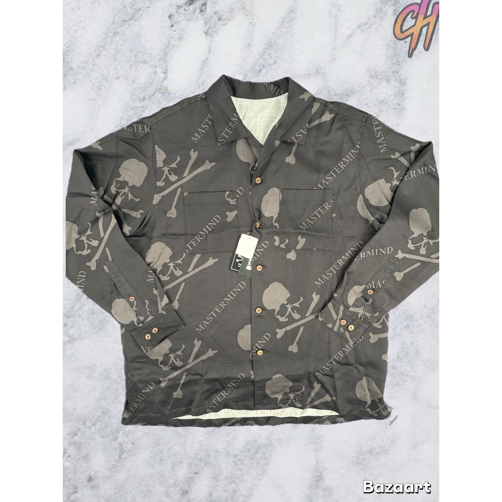 Mastermind Japan Mastermind World Silk Monogram Skull Button Down Size Medium Size US M / EU 48-50 / 2 - 1 Thumbnail