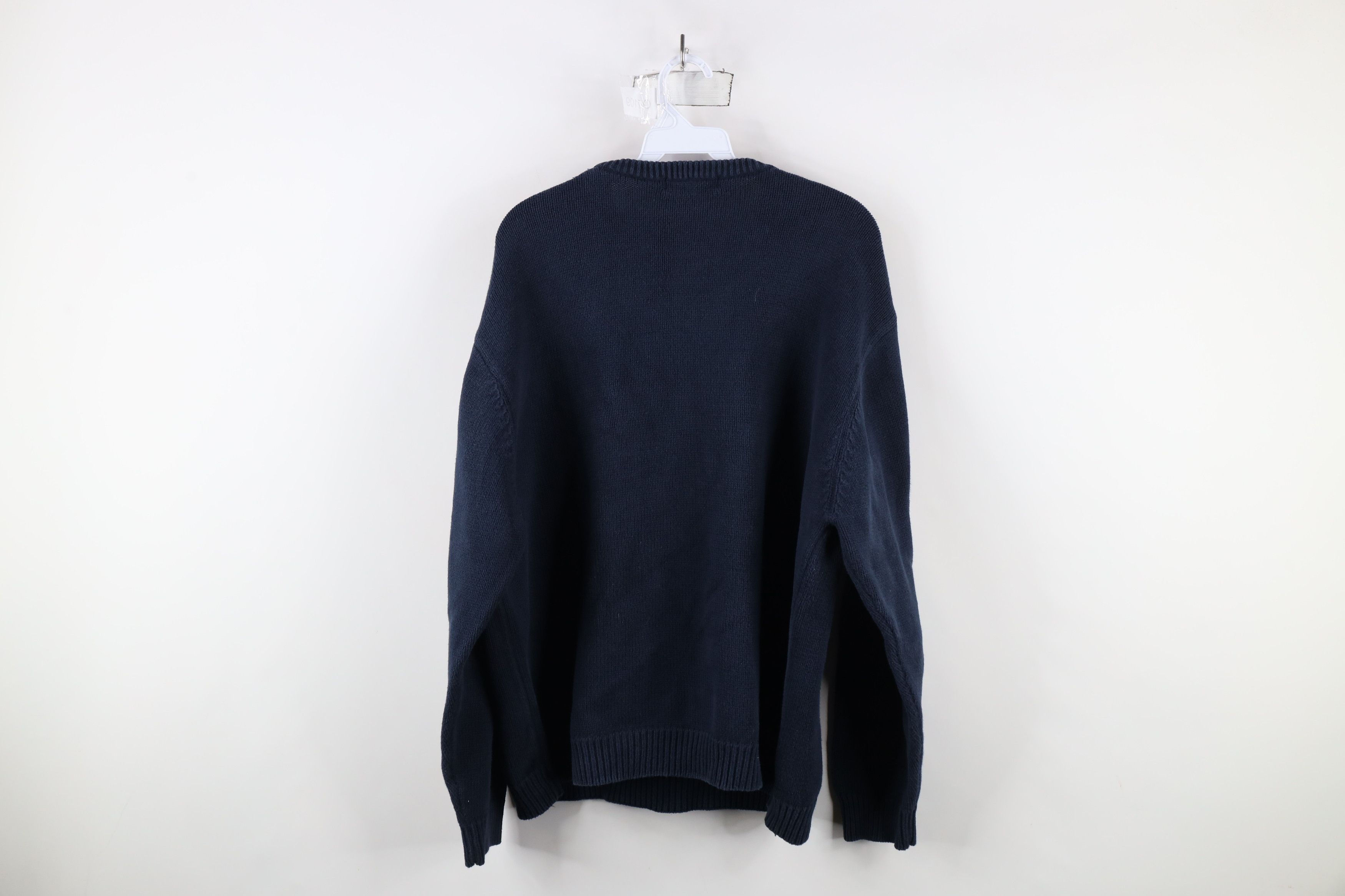 Vintage Vintage 90s Streetwear Knit Crewneck Sweater Blue Cotton Size US L / EU 52-54 / 3 - 8 Thumbnail