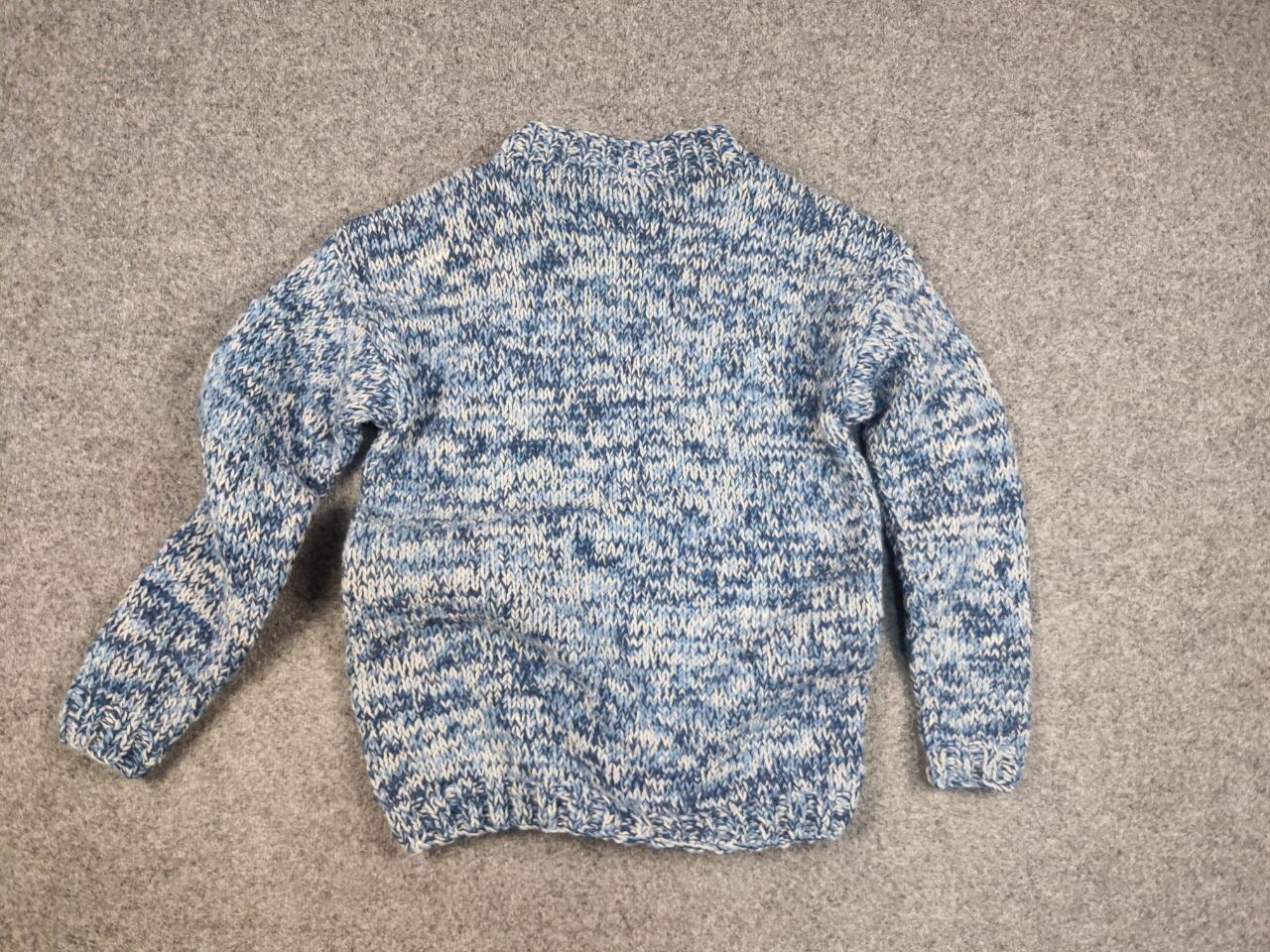 Designer Pachamama Design Handmade Knit Wool Blue Pullover Sweater Size US L / EU 52-54 / 3 - 14 Thumbnail