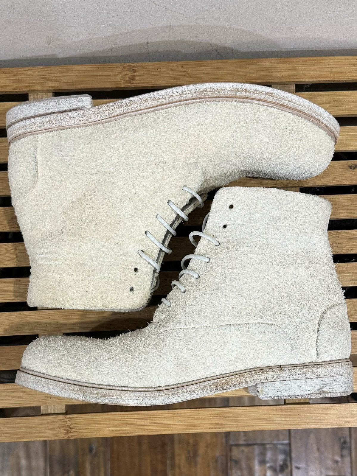 Marsell Marsell Zucca Media Lace-Up Boots Reverse White Leather 38 Size US 5.5 / EU 38 - 4 Thumbnail