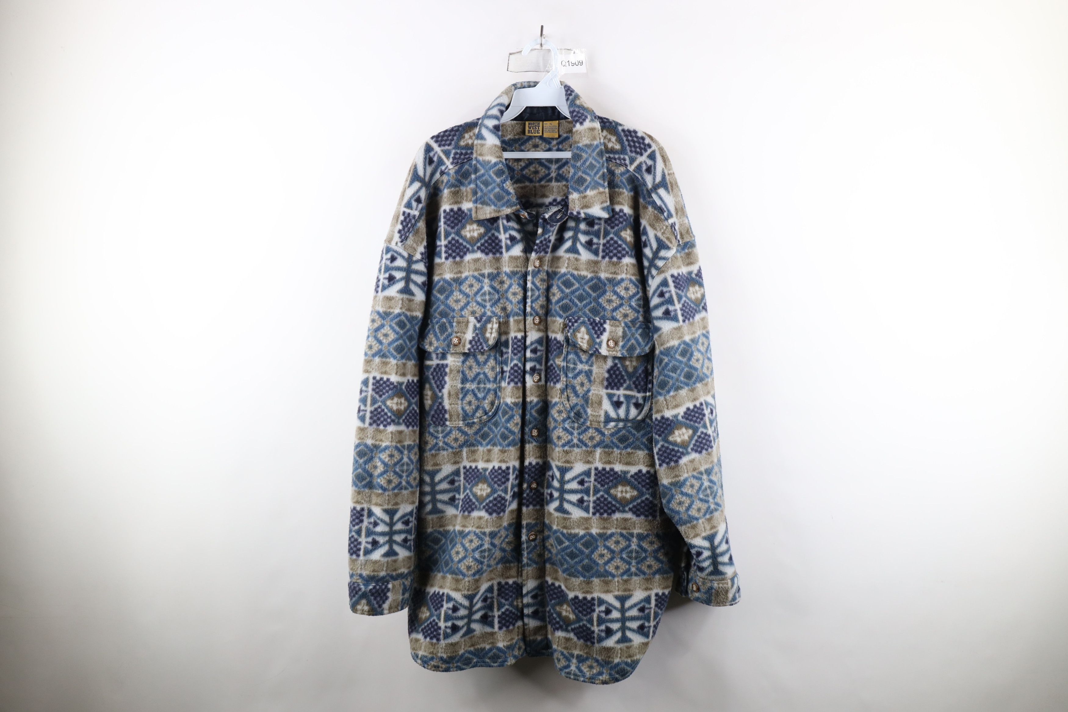 Vintage Vintage 90s Streetwear Fiesta Fleece Button Shirt Jacket Jac Size US XL / EU 56 / 4 - 1 Thumbnail