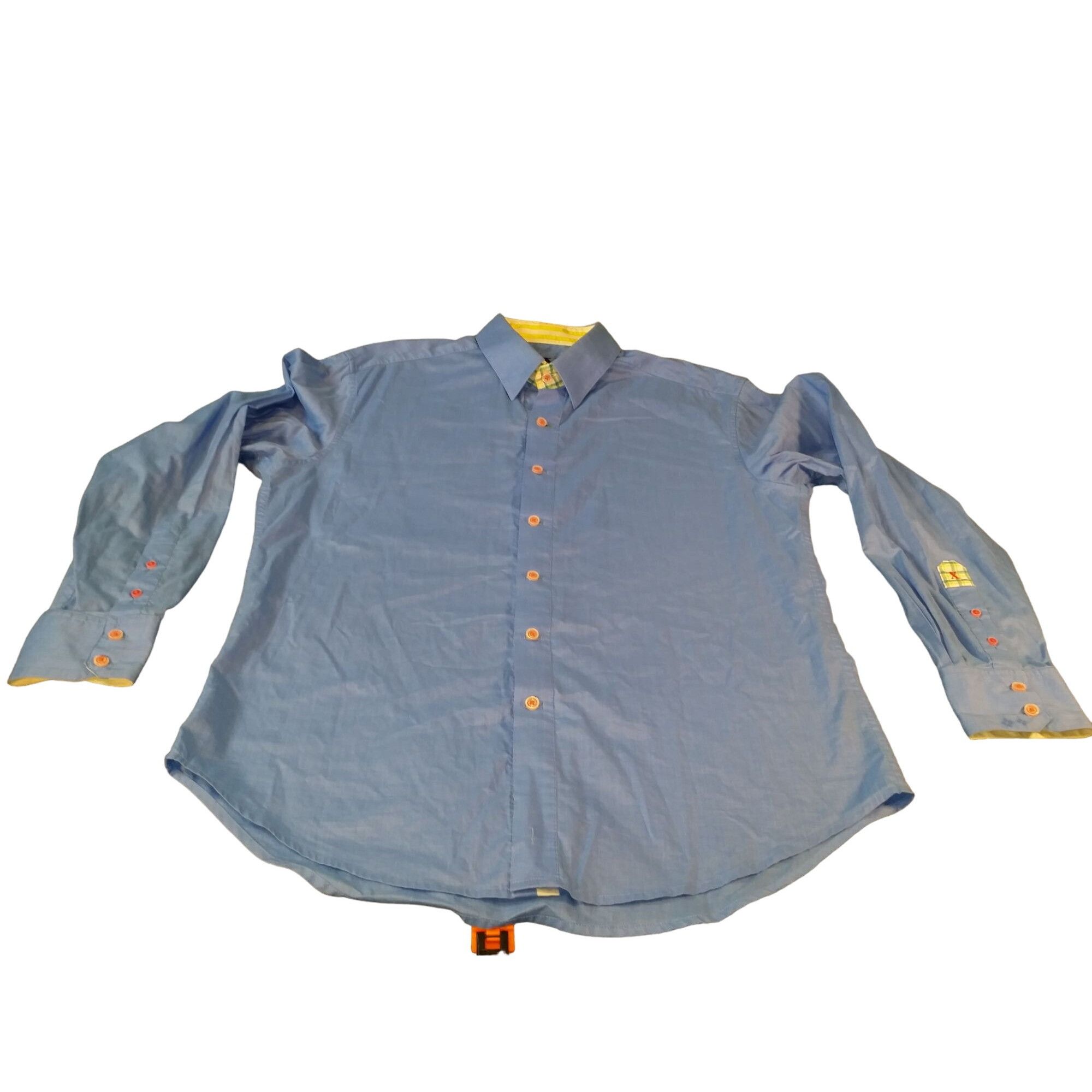 Robert Graham Robert Graham Button Up Shirt Men Sz L Blue Formal Classic W Size US L / EU 52-54 / 3 - 1 Thumbnail