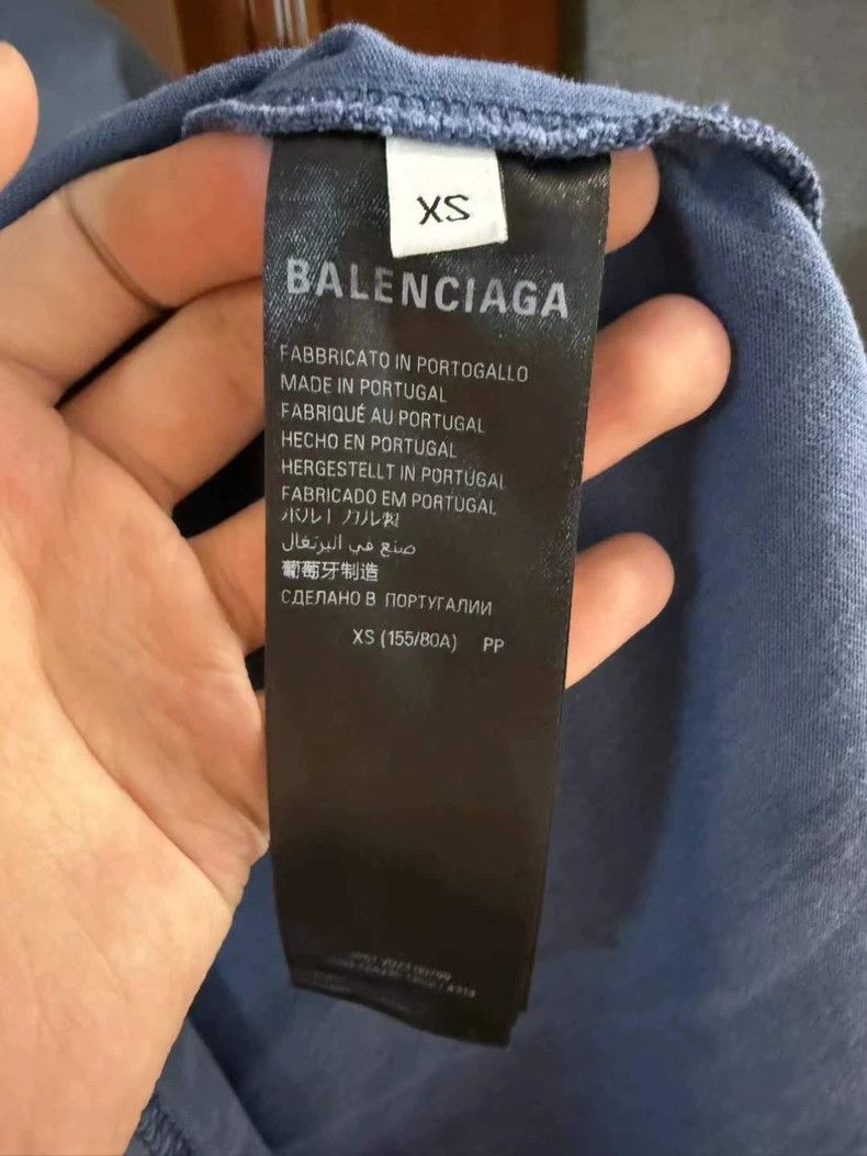 Balenciaga Balenciaga Haze blue short sleeves with front and back emb Size US XS / EU 42 / 0 - 4 Thumbnail