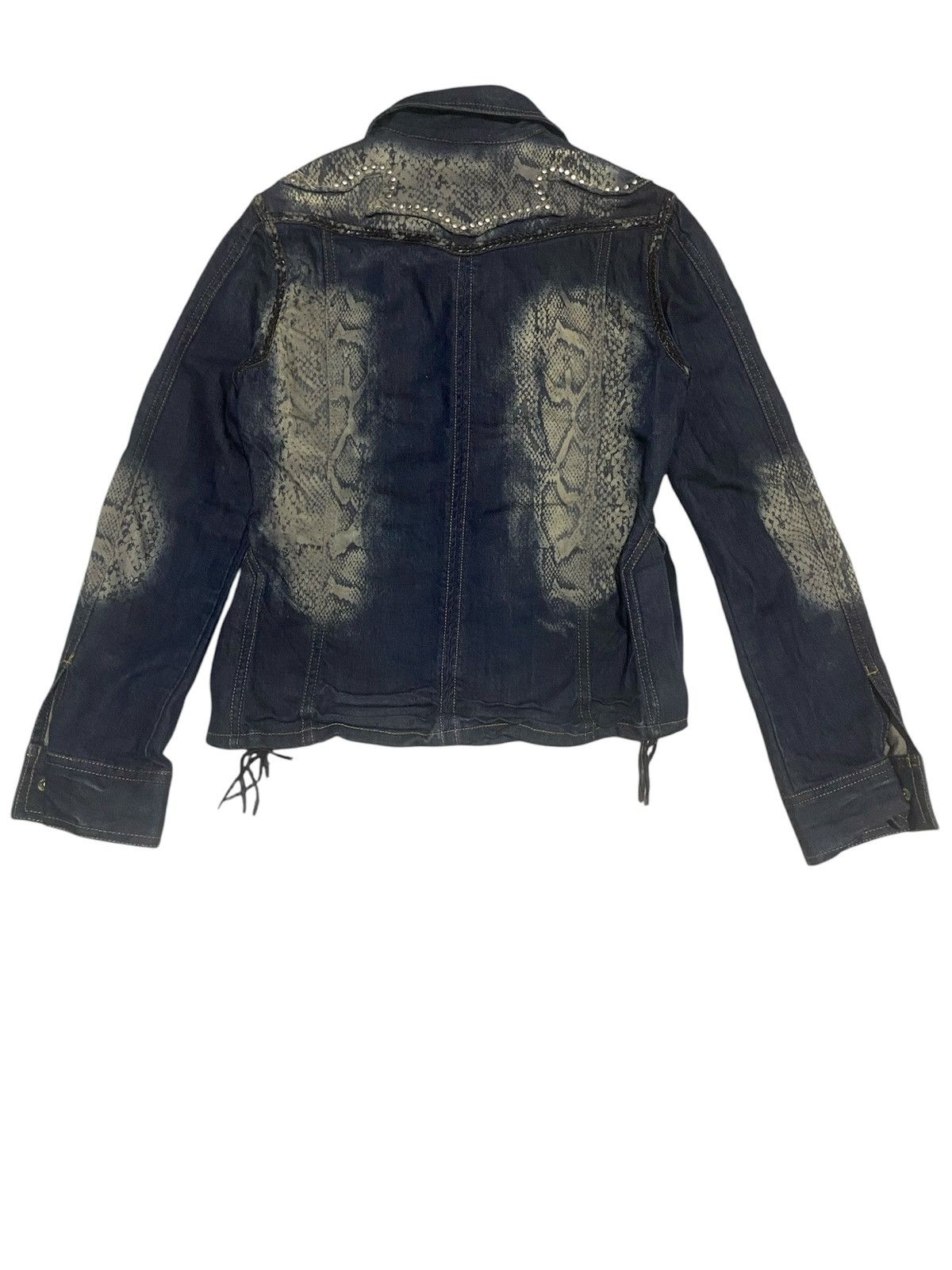 Japanese Brand × Tornado Mart Hype! Tornado Mart Snake Skin Denim Punk Trucker Jacket Size US M / EU 48-50 / 2 - 3 Thumbnail