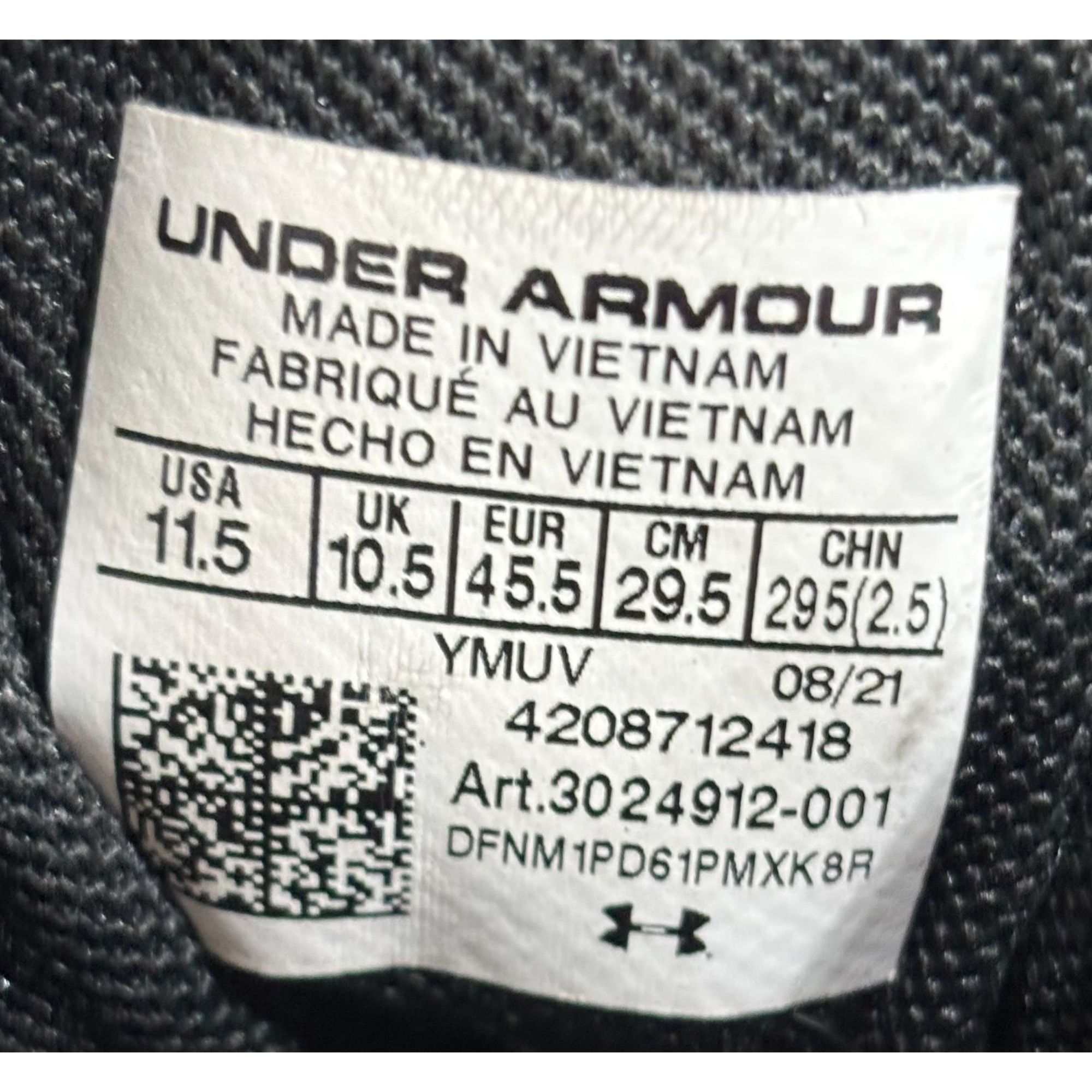 Under Armour UA Charged Pursuit 3 Men's 11.5 Black Gray 3024878 Cleaned R Size US 11.5 / EU 44-45 - 9 Thumbnail