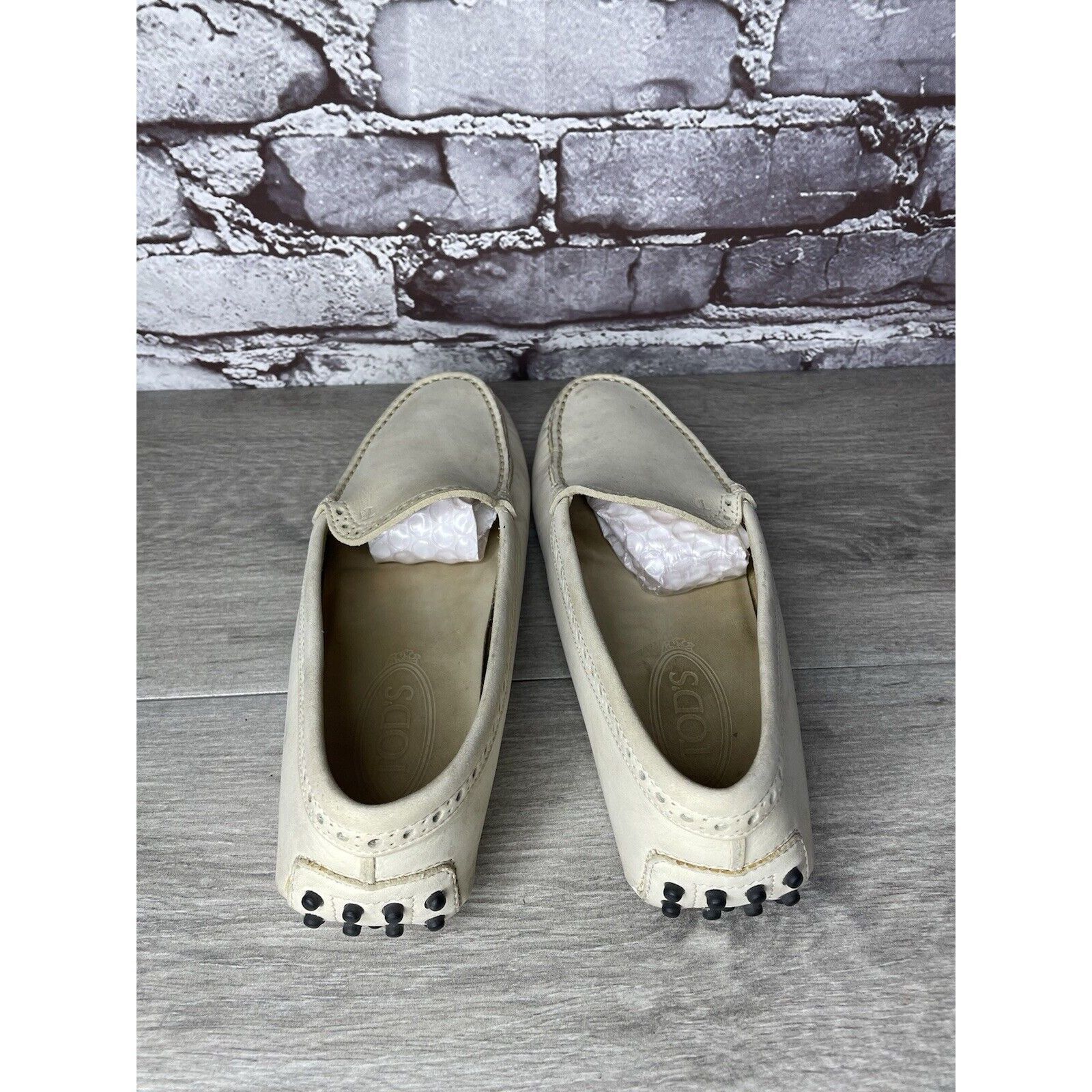 Tod's TOD'S Ivory Off White Suede Leather Moc Loafers Driving Shoe Size US 8 / IT 38 - 6 Thumbnail
