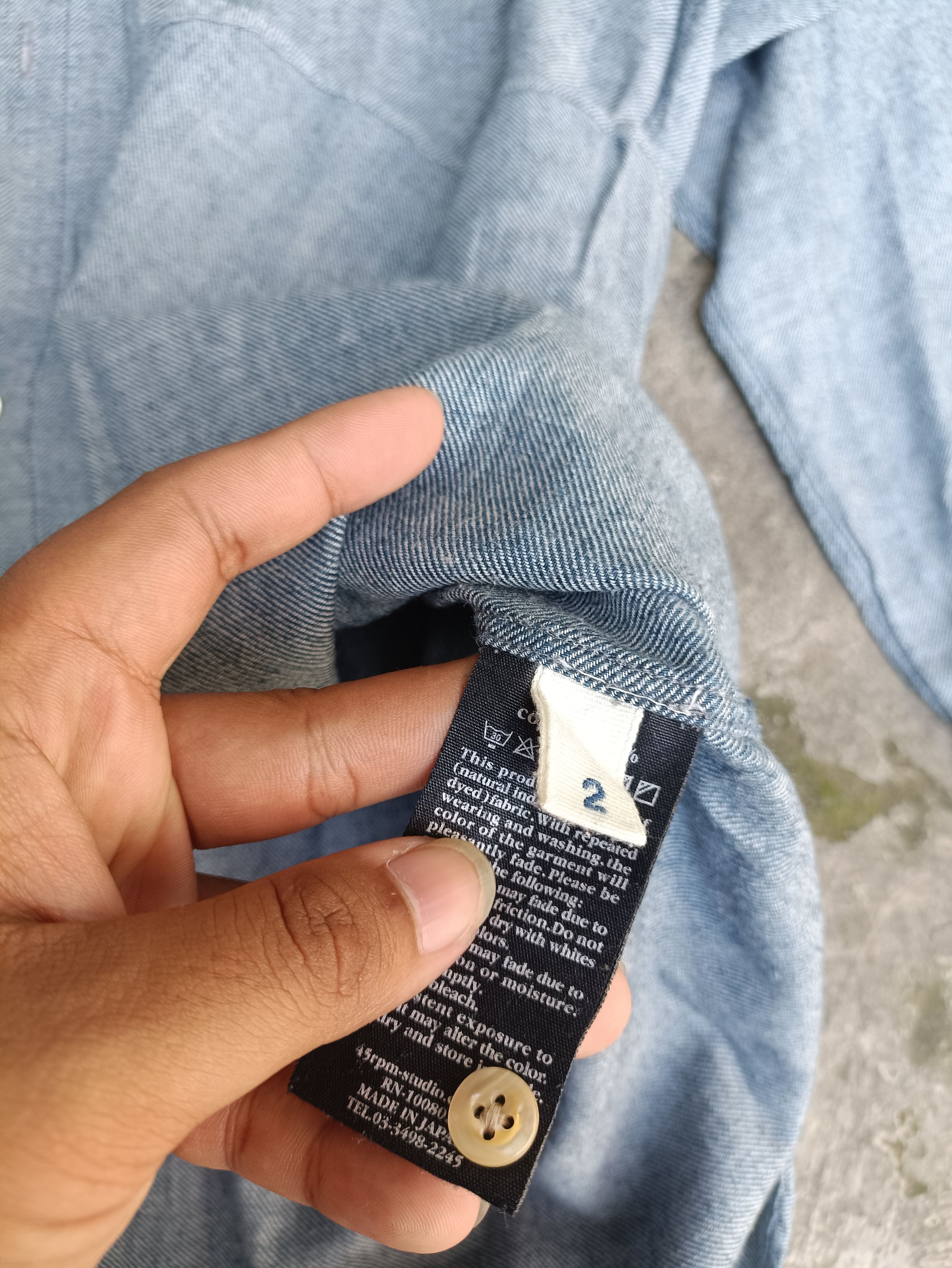 45rpm 45rpm chambray long shirt button ups top Size M / US 6-8 / IT 42-44 - 5 Thumbnail