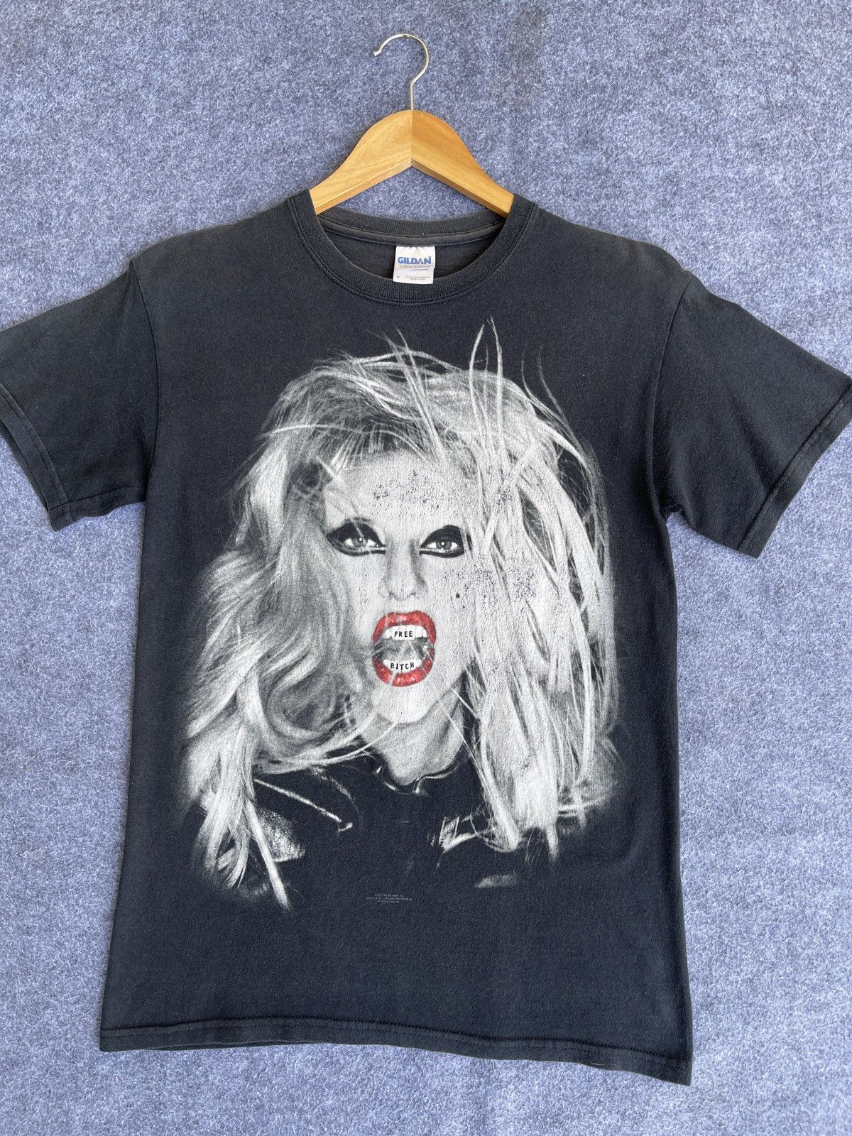Last Drop🔥Rare🔥SUN FADED Lady Gaga Free Bitch T Shirt