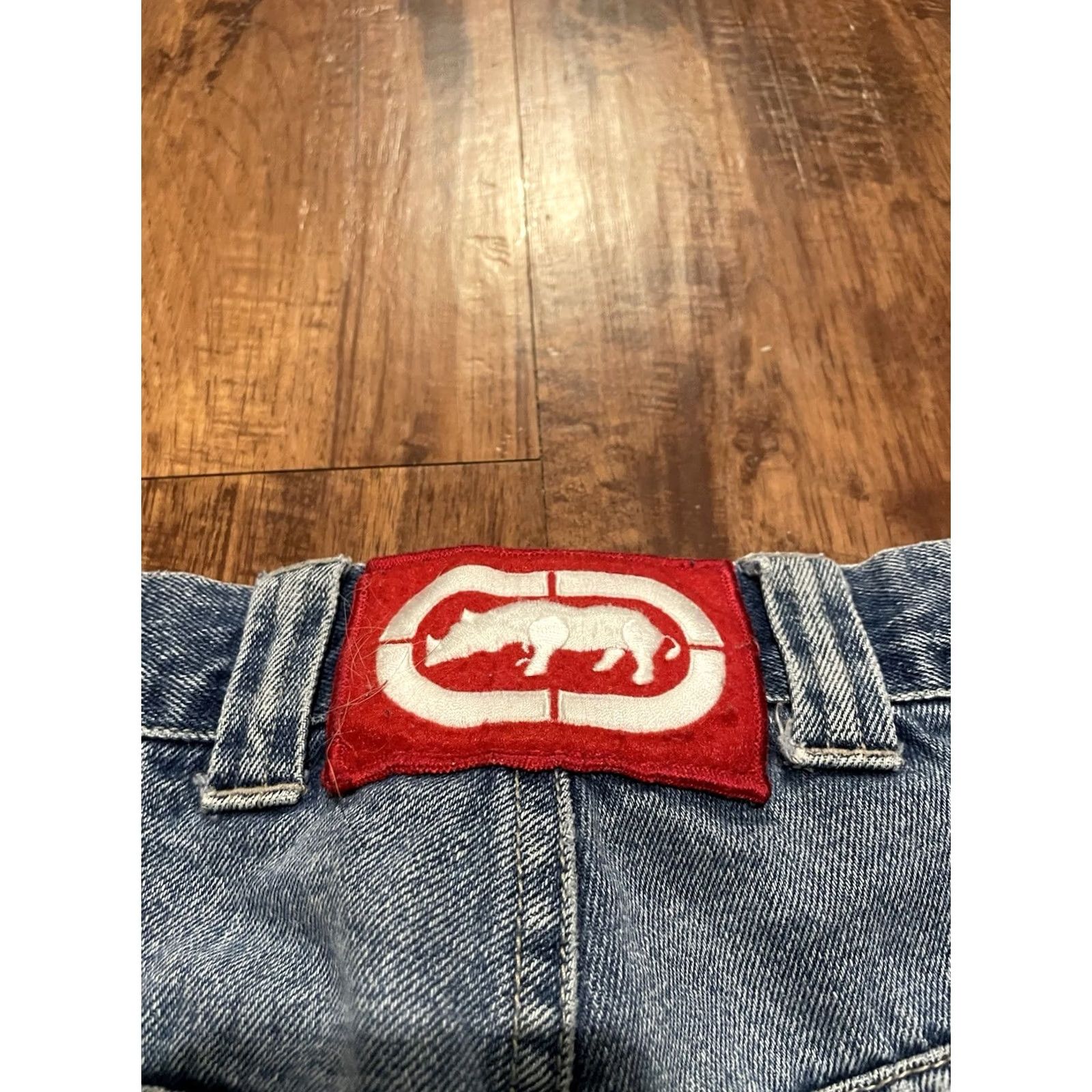 Ecko Unltd. VTG Ecko Unltd Jeans Denim Mens 34 32x28 Wide Leg Loose Fit Blue 90s Y2K F599 Size US 34 / EU 50 - 5 Thumbnail