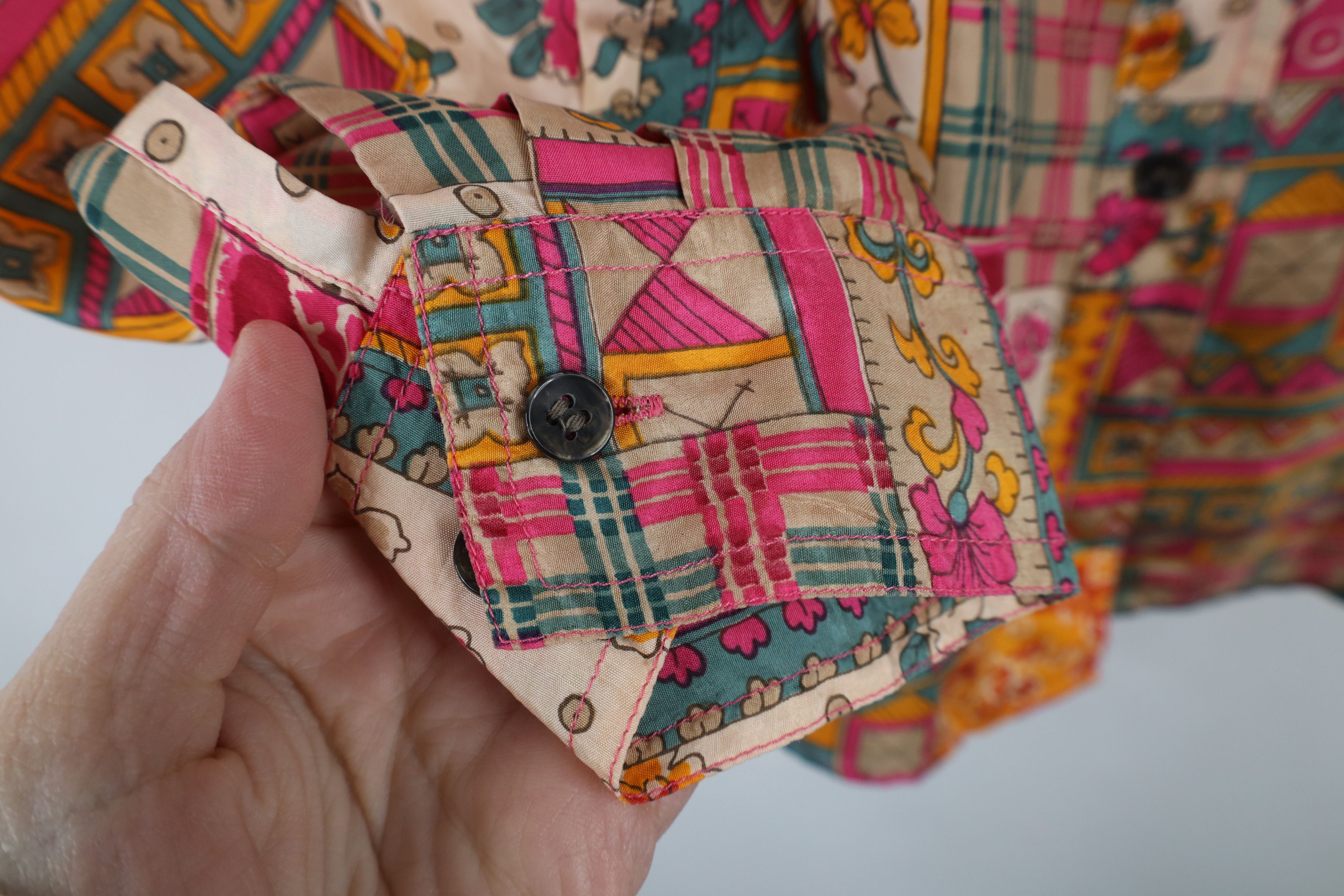 Vintage Vintage 90s Streetwear Patchwork Collared Button Shirt Size M / US 6-8 / IT 42-44 - 4 Thumbnail