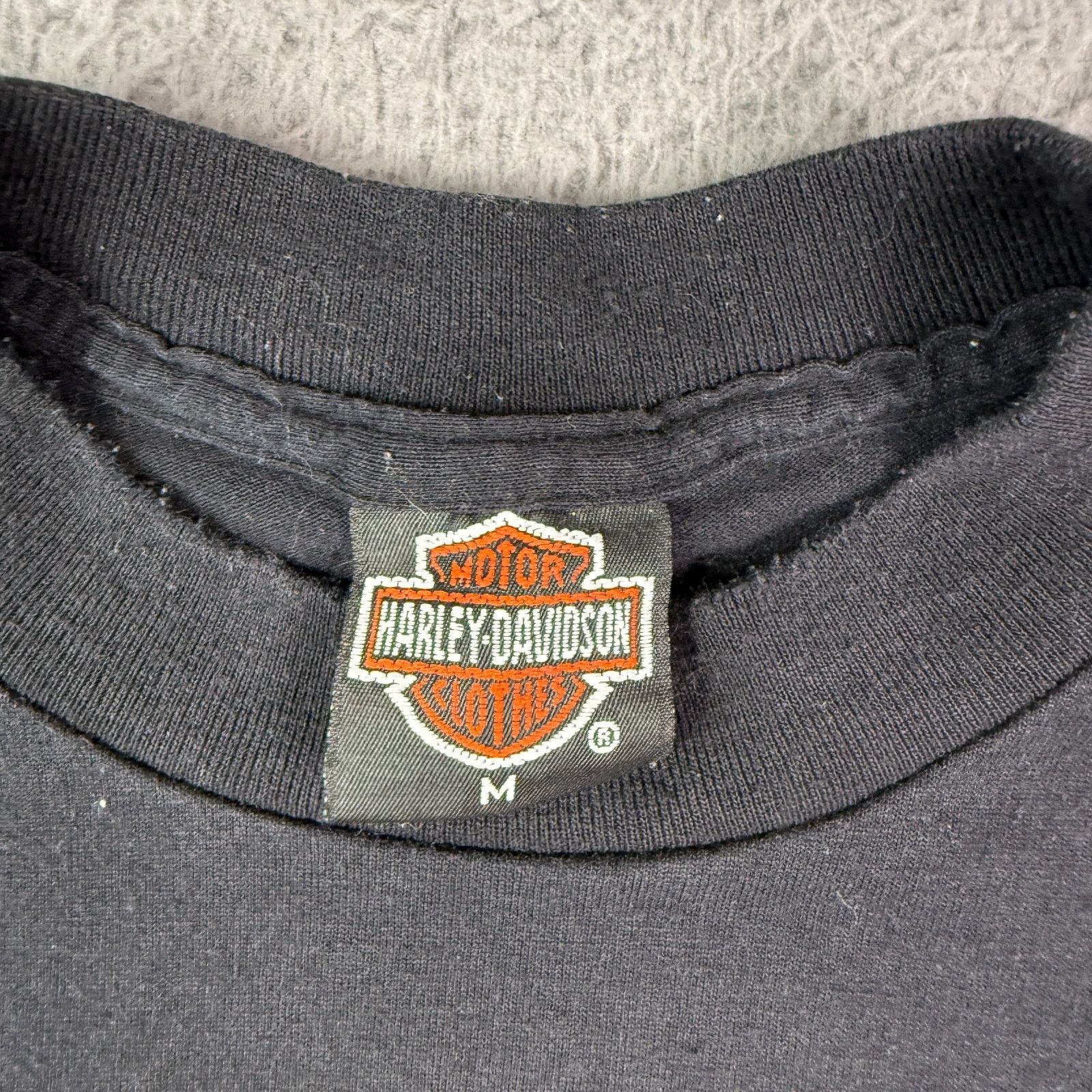Harley Davidson Vintage 90s Harley-Davidson 3D Emblem Eagle Flag T-shirt M Size US M / EU 48-50 / 2 - 7 Thumbnail