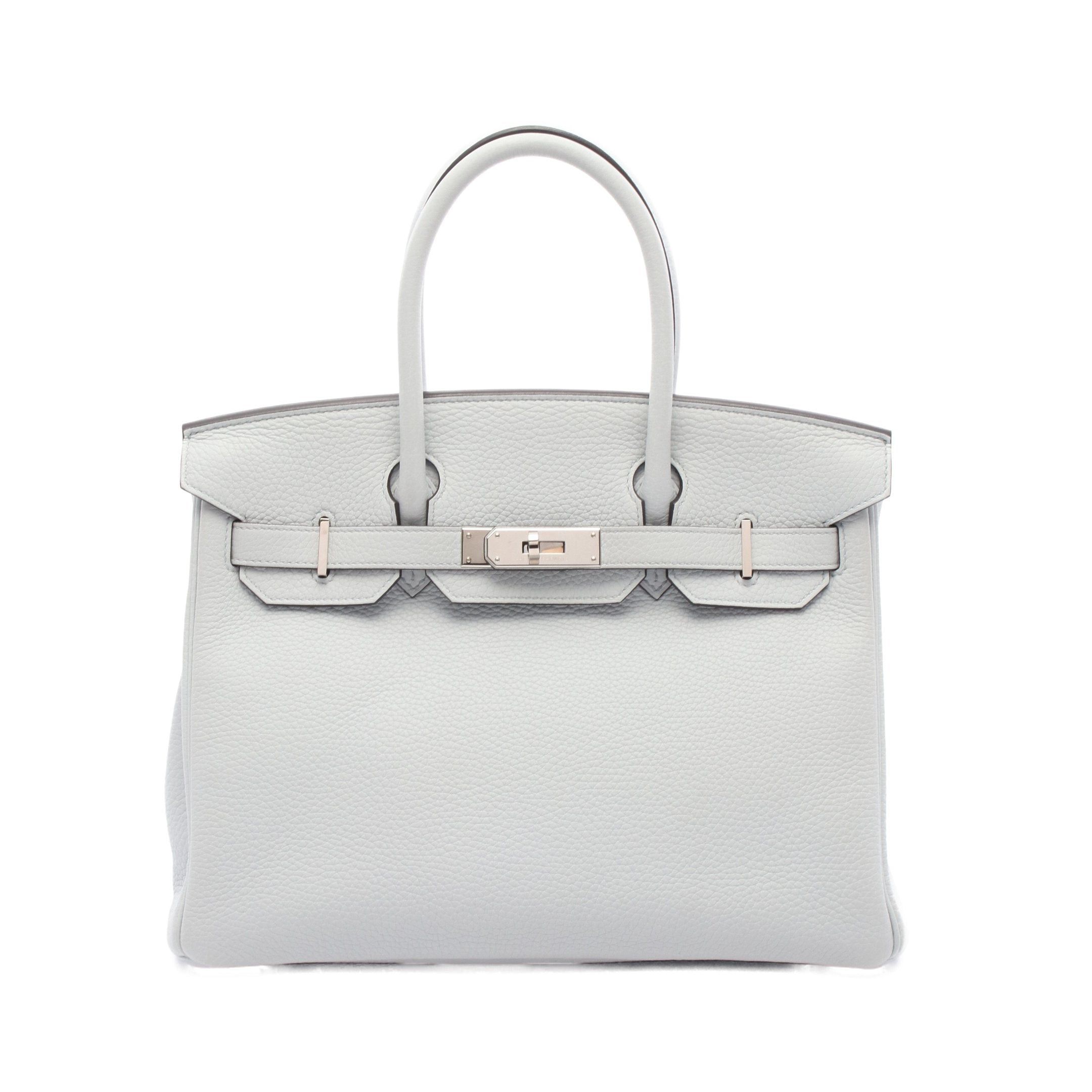 Hermes Hermes Birkin 30 Blue Blum Handbag Clemence Leather Light Silver Hardware Z Stamp Size ONE SIZE - 1 Thumbnail