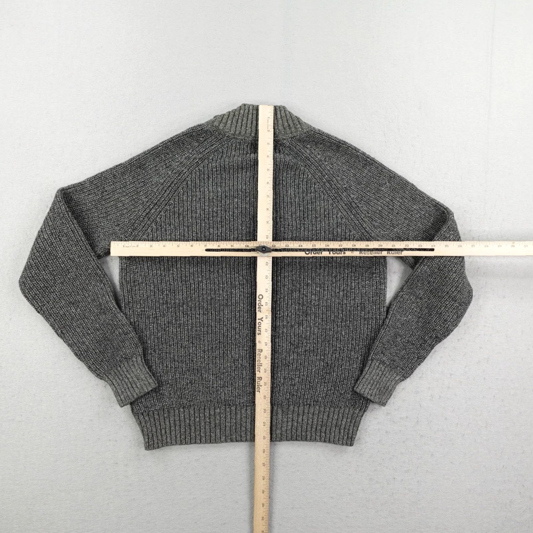 UNTUCKit UNTUCKit Gray Henley Sweater Mens Large Mock Neck Pullover Elbow Patch Size US L / EU 52-54 / 3 - 5 Thumbnail