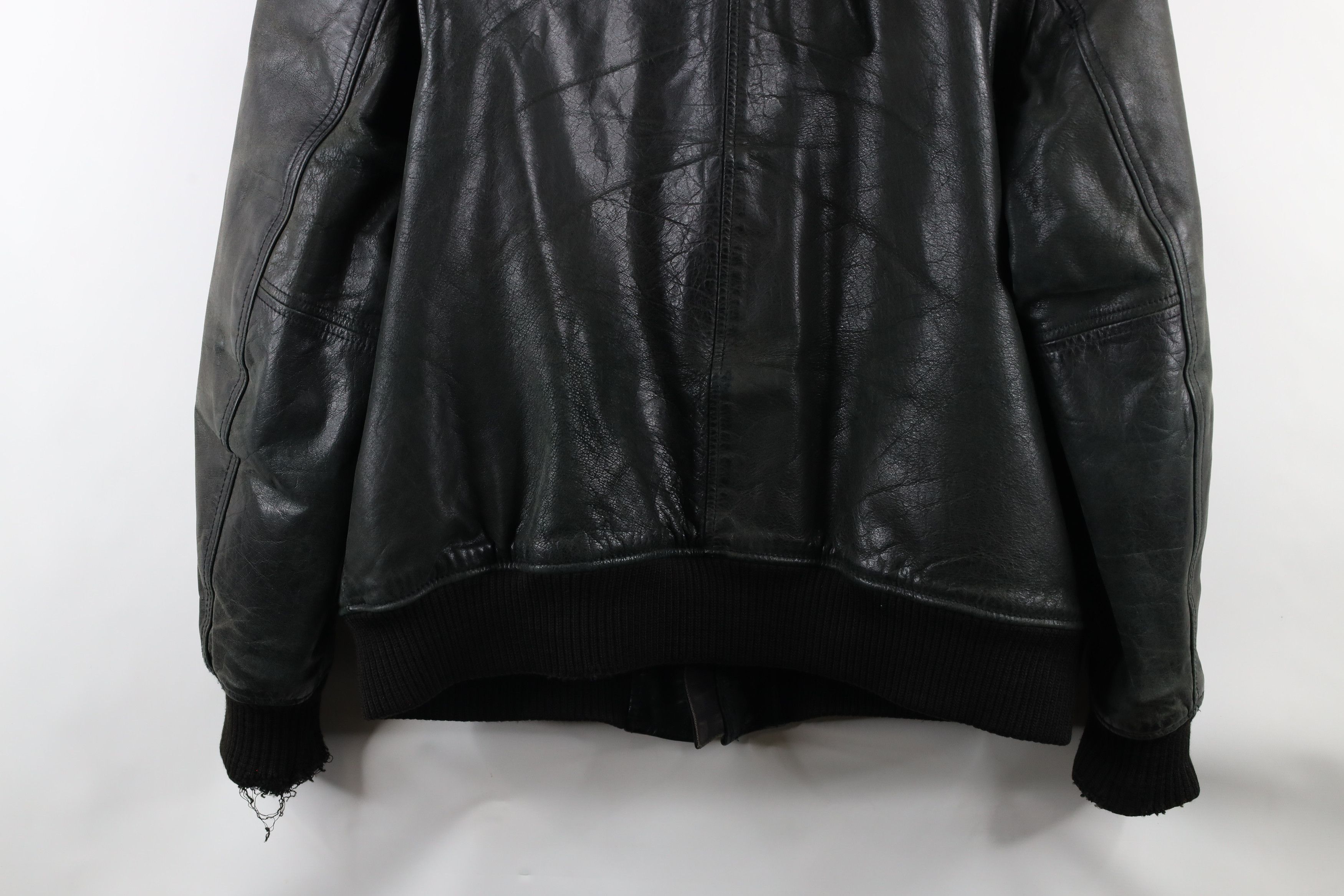 Vintage Vintage 90s Streetwear Full Zip Leather Flight Bomber Jacket Size US XL / EU 56 / 4 - 18 Thumbnail