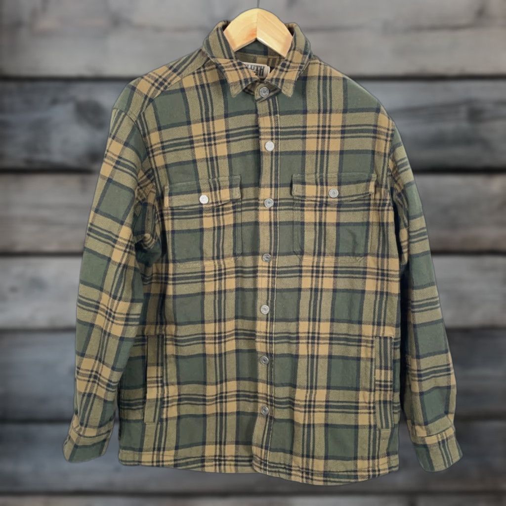 Vintage Duluth Flapjack Fleece-Lined Flannel Shirt Jacket Men Medium Green Plaid Snap Front Pockets Casual Workwear Size US M / EU 48-50 / 2 - 1 Thumbnail