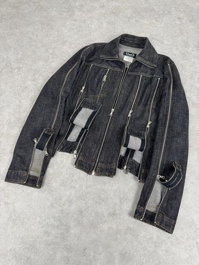 Dolce & Gabbana SS2003 Dolce & Gabbana Navy Blue Multi-Zip Denim Jacket Size XS / US 0-2 / IT 36-38 - 5 Thumbnail
