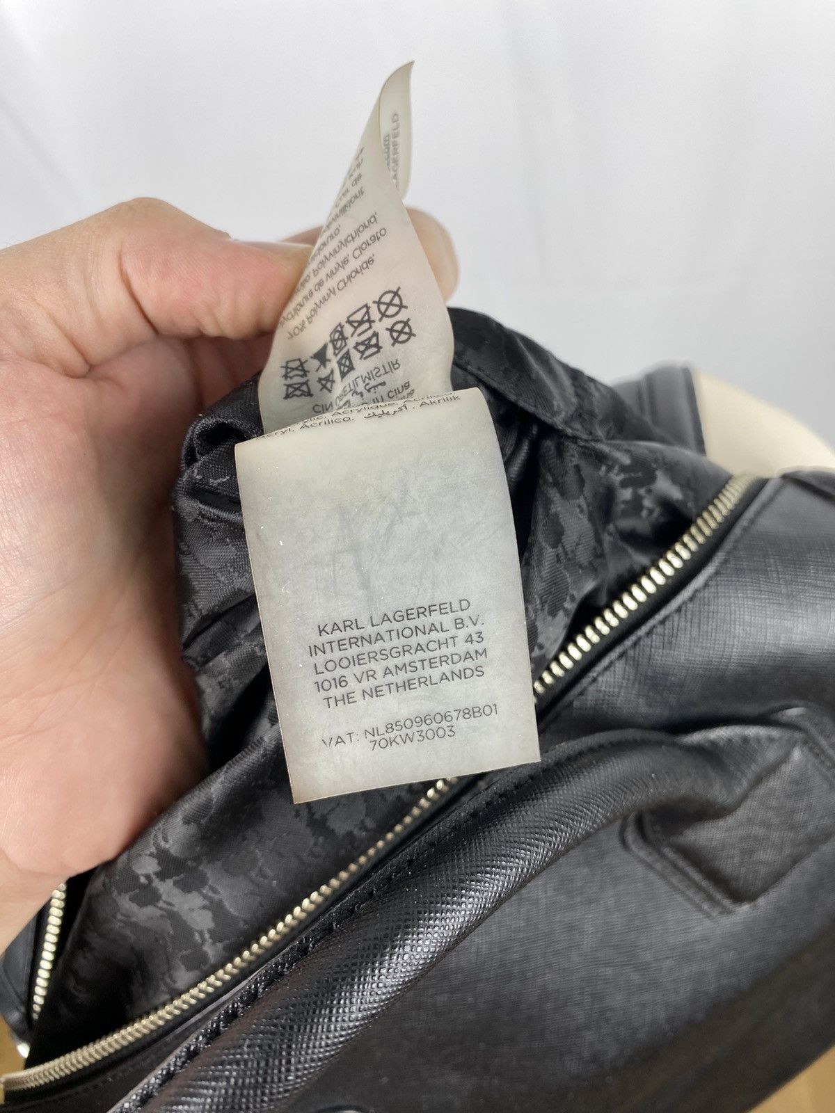 Karl Lagerfeld Karl Lagerfeld Saffiano Leather Logo Handbag Size ONE SIZE - 14 Thumbnail