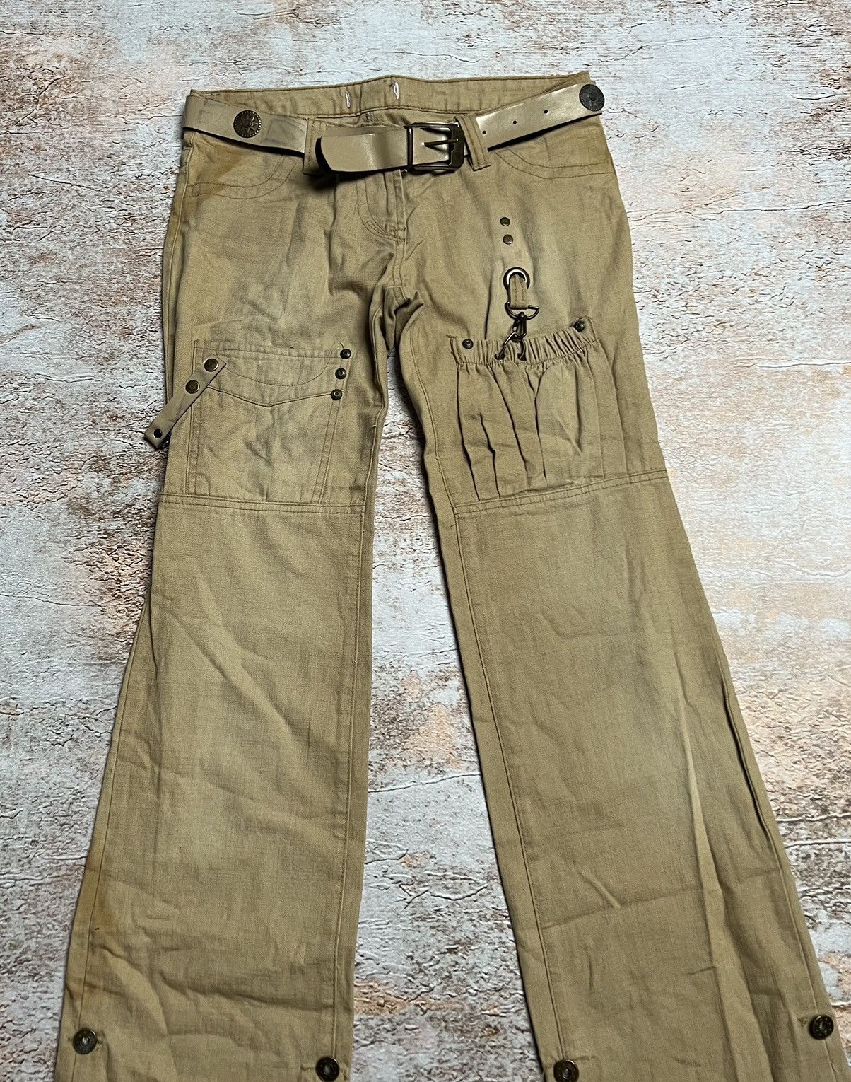 Japanese Brand Vintage Japanese cargo flare pants Size 28" / US 6 / IT 42 - 4 Thumbnail