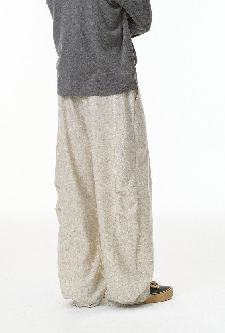 Japanese Brand Linen wide leg pants, loose solid color casual pants Size US 28 / EU 44 - 4 Thumbnail