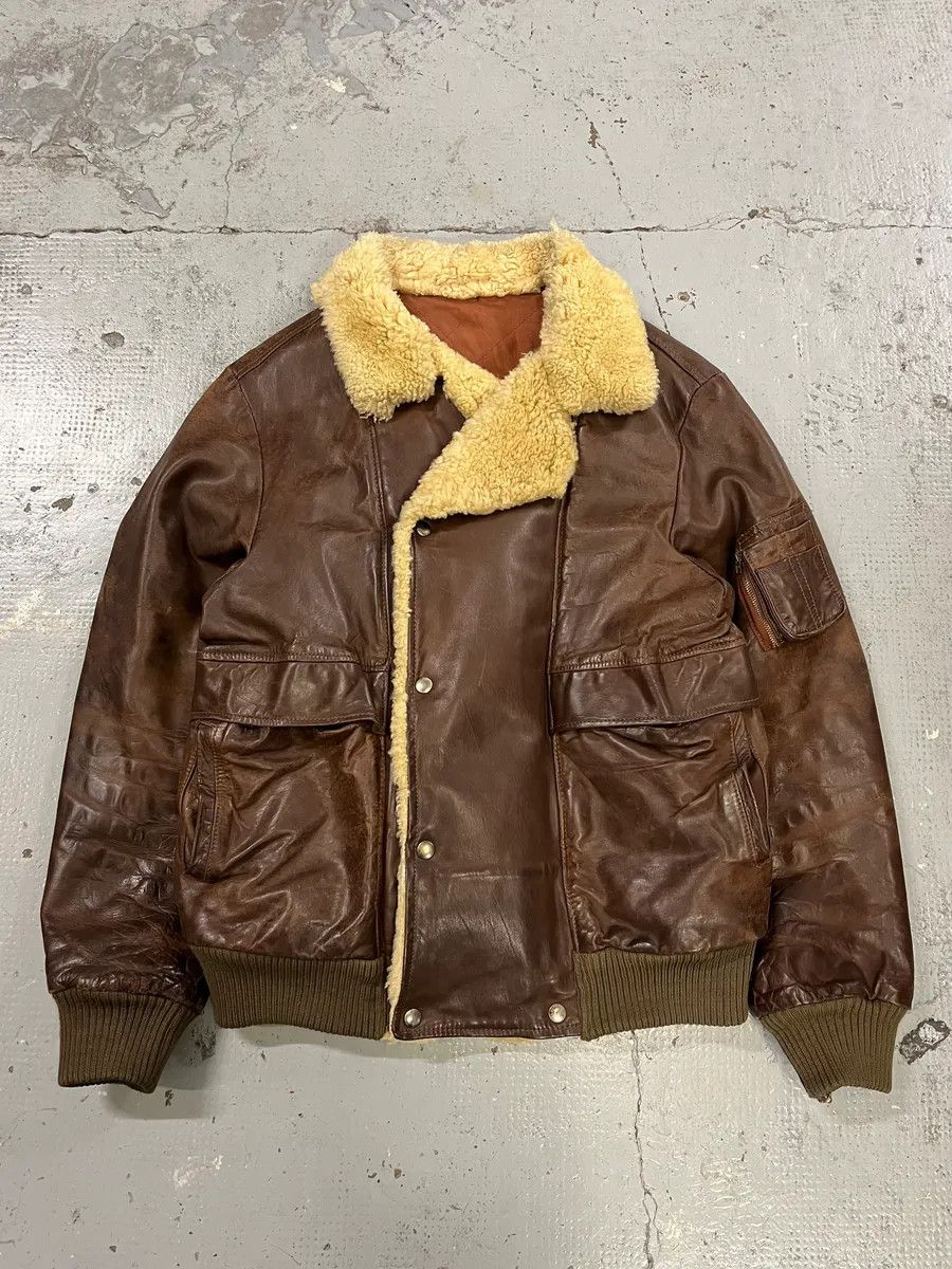 Marithe + Francois Girbaud 1980s Marithé + François Girbaud Compagnie des Montagnes Brown Shearling Leather Jacket Size US L / EU 52-54 / 3 - 1 Thumbnail