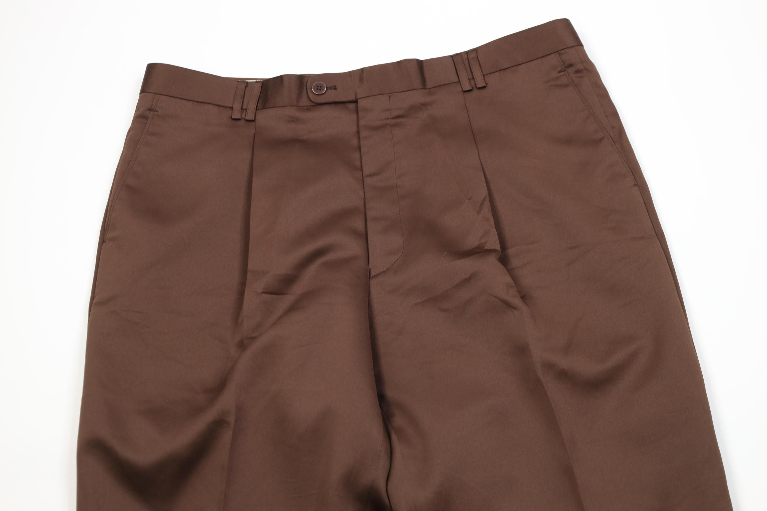 Vintage Vintage 90s Streetwear Cuffed Wide Leg Chino Pants Brown Size US 38 / EU 54 - 2 Thumbnail