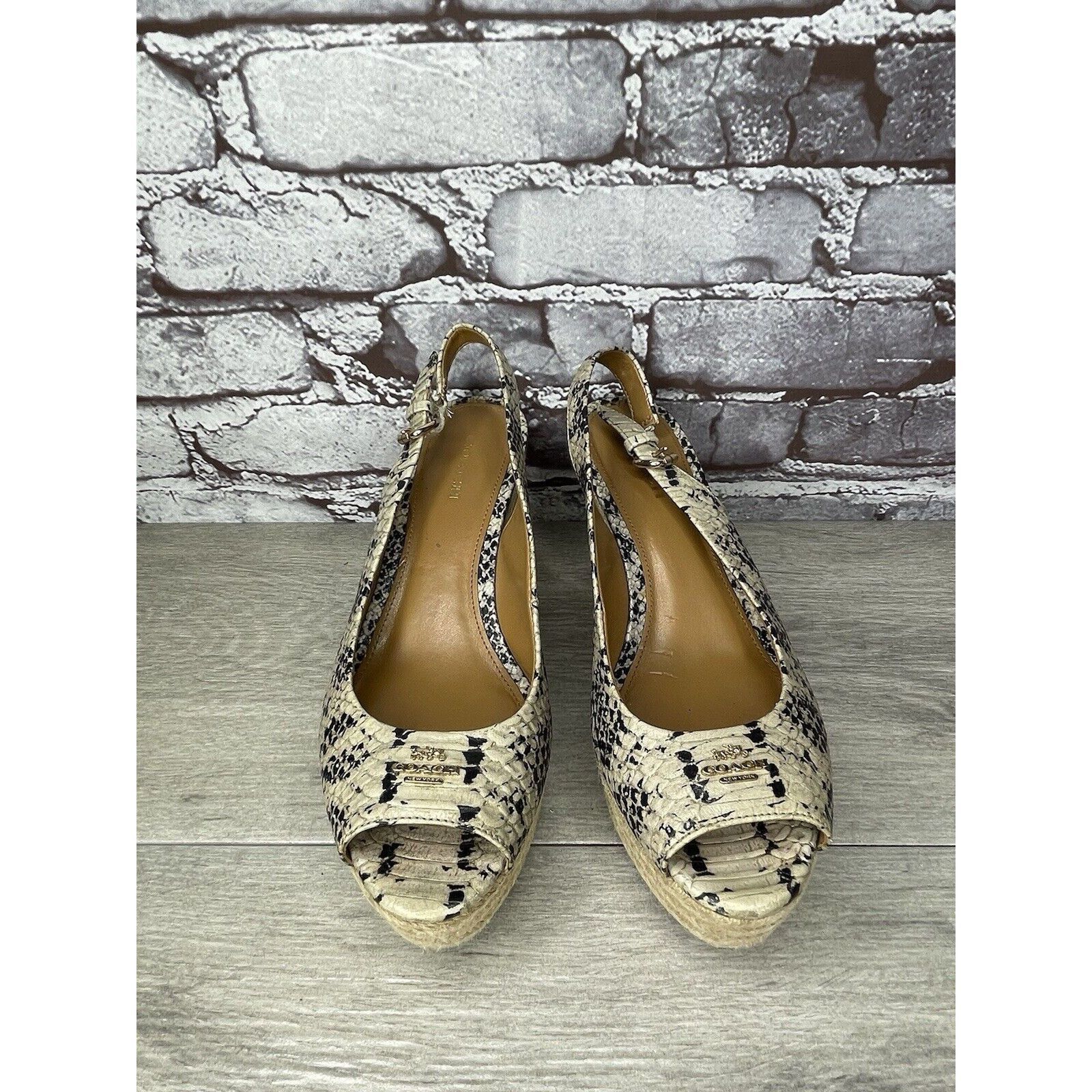 Coach Coach Ferry Snake Embossed Platform Espadrilles Wedges Strap Size US 7 / IT 37 - 14 Thumbnail