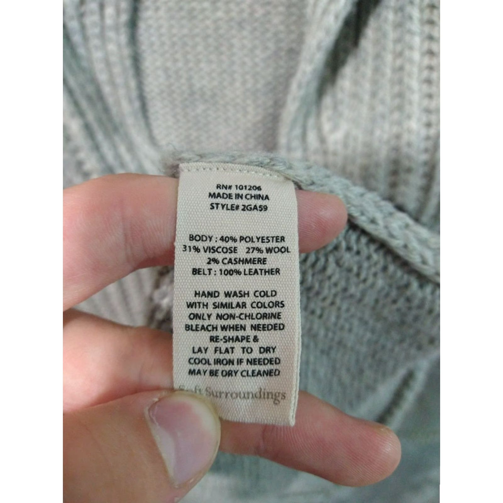 Soft Surroundings Soft Surroundings Sweater Womens Medium Gray Cardigan Wool Cashmere Blend Size M / US 6-8 / IT 42-44 - 6 Thumbnail