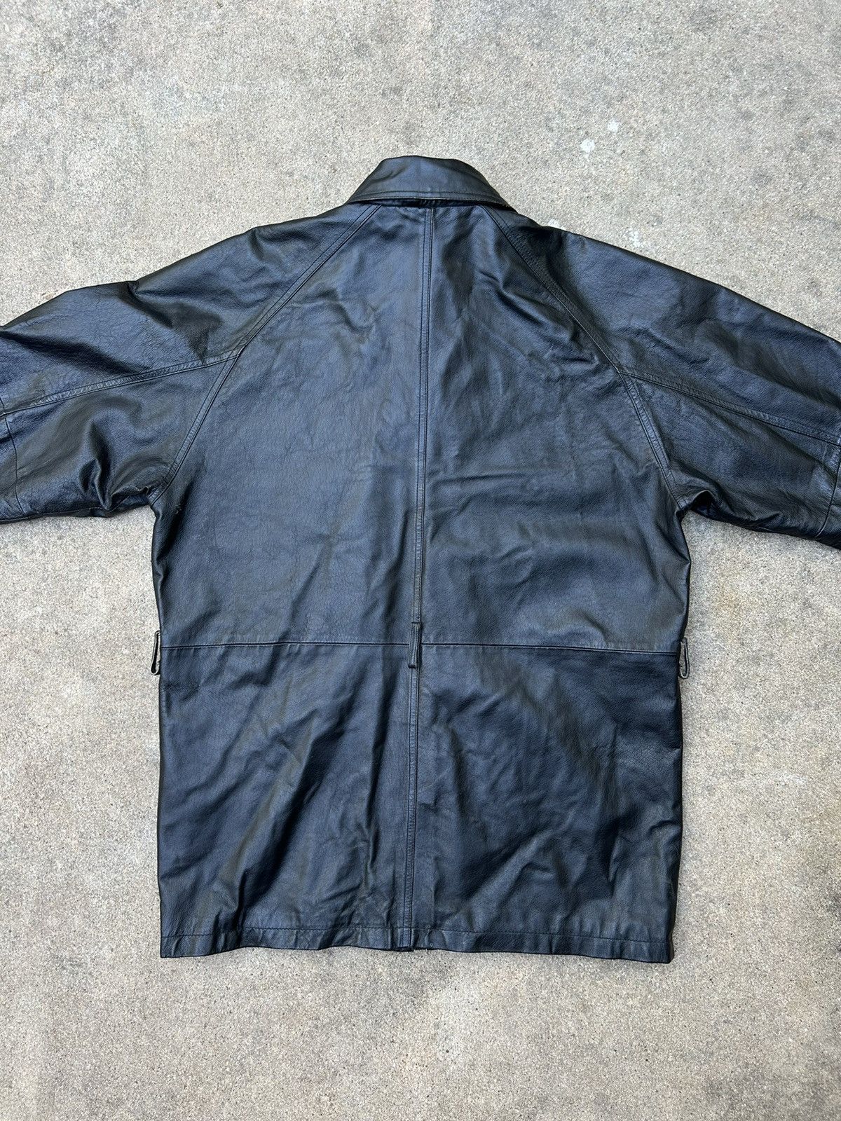 Vintage 1990s Leather Trench Coat Jacket Size US M / EU 48-50 / 2 - 2 Thumbnail