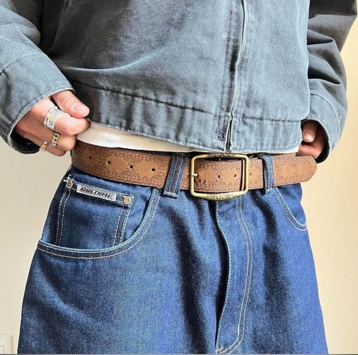 Cowboy Equipment × Vintage vintage style brown american western floral rustic boho belt Size ONE SIZE - 7 Thumbnail