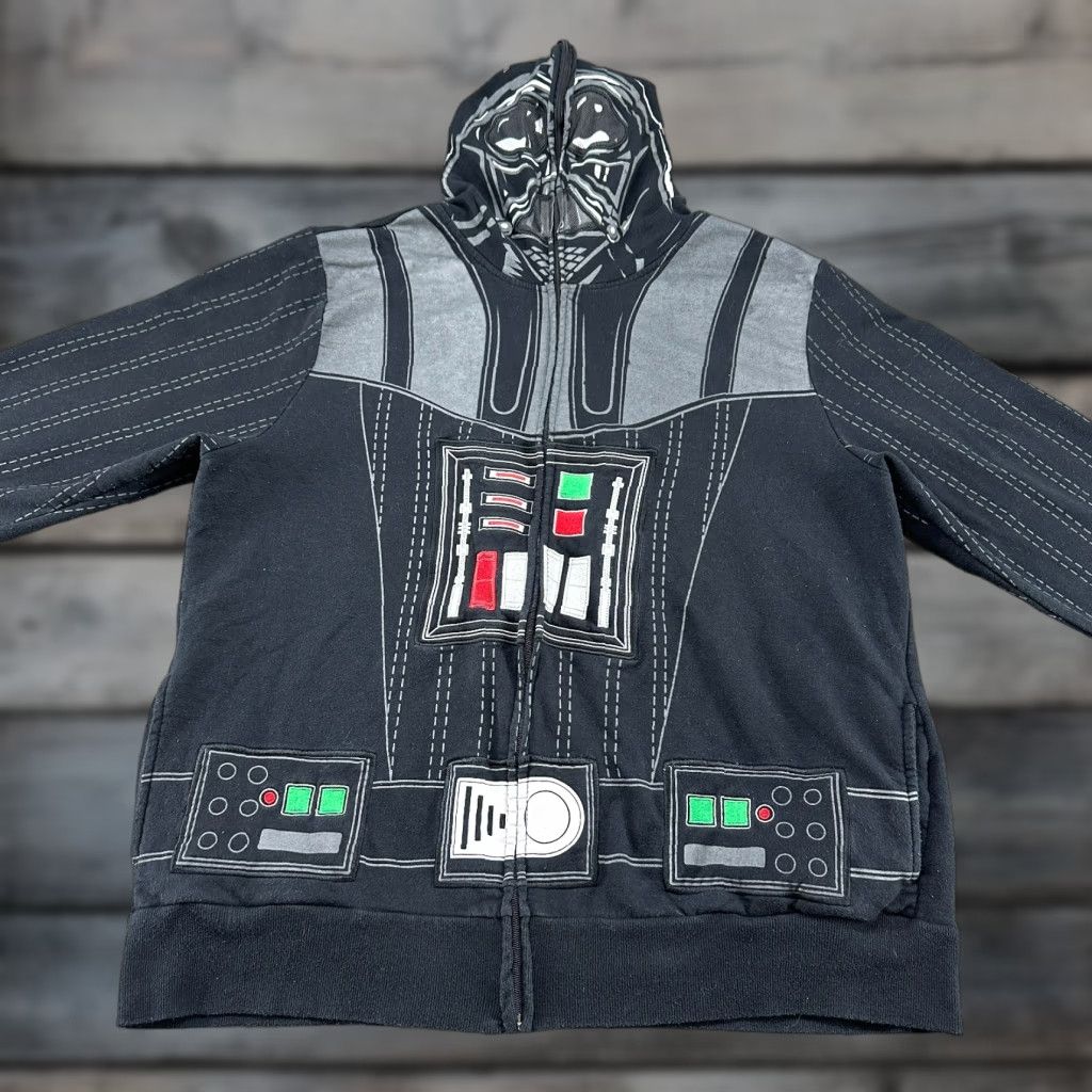 Star Wars VINTAGE Star Wars Hoodie Mens 2XL Black Grey Darth Vader Full Zip AOP 2000s Y2K Size US XXL / EU 58 / 5 - 1 Thumbnail