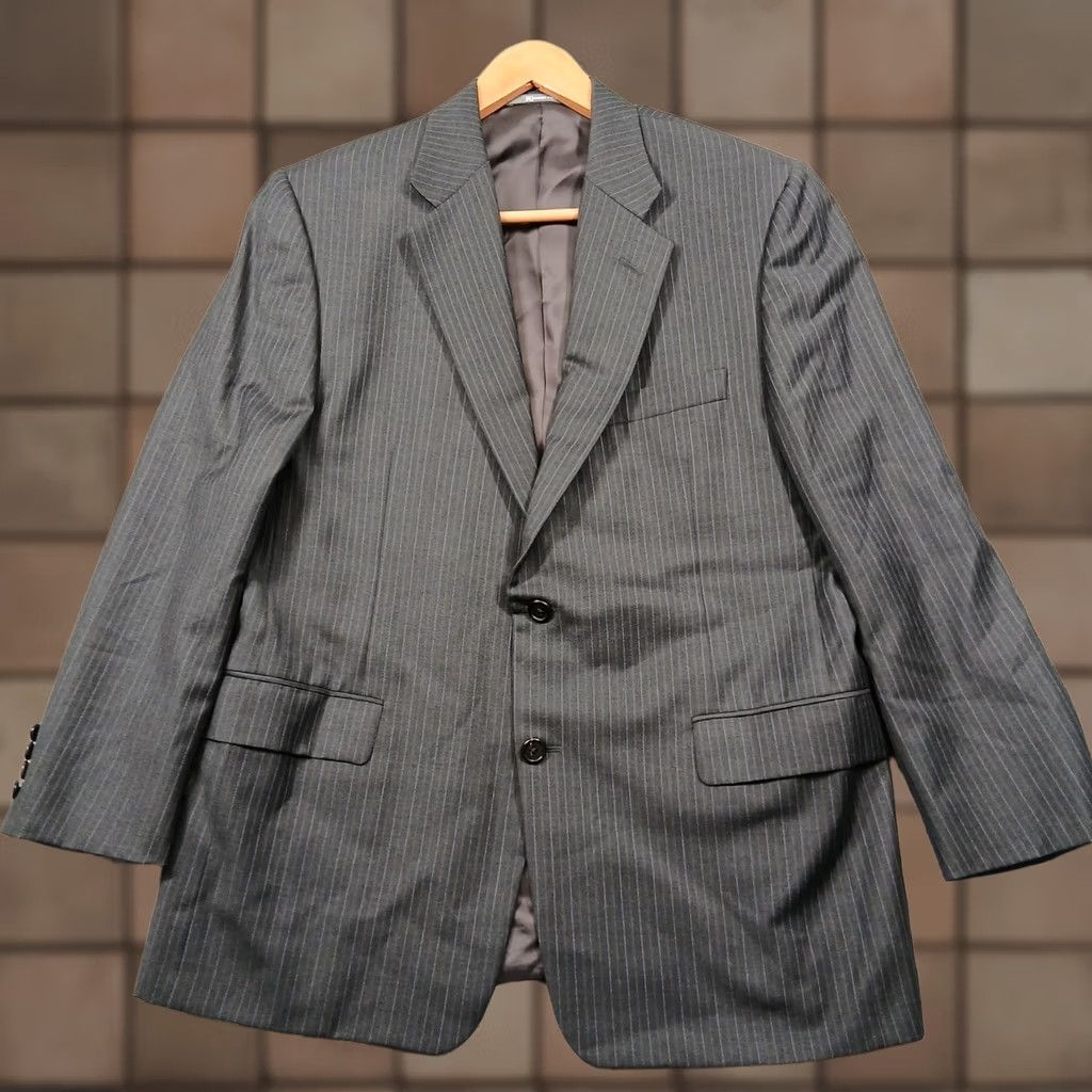 Nordstrom VINTAGE? No. Hickey Freeman x Nordstrom Pinstripe Suit Mens 40R 34x29 Charcoal Wool USA EUC Size 40R - 1 Thumbnail
