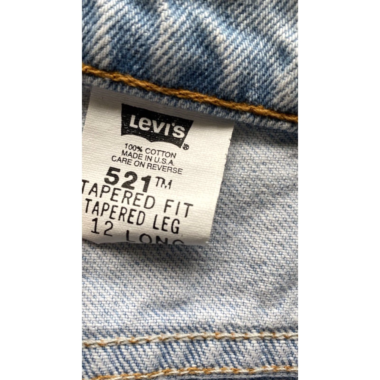 Levi's VINTAGE Levi’s 521 Womens Jeans Tapered Long 12 Light Blue USA 90s Made in USA Womens Size 34" / US 12 / IT 48 - 7 Thumbnail