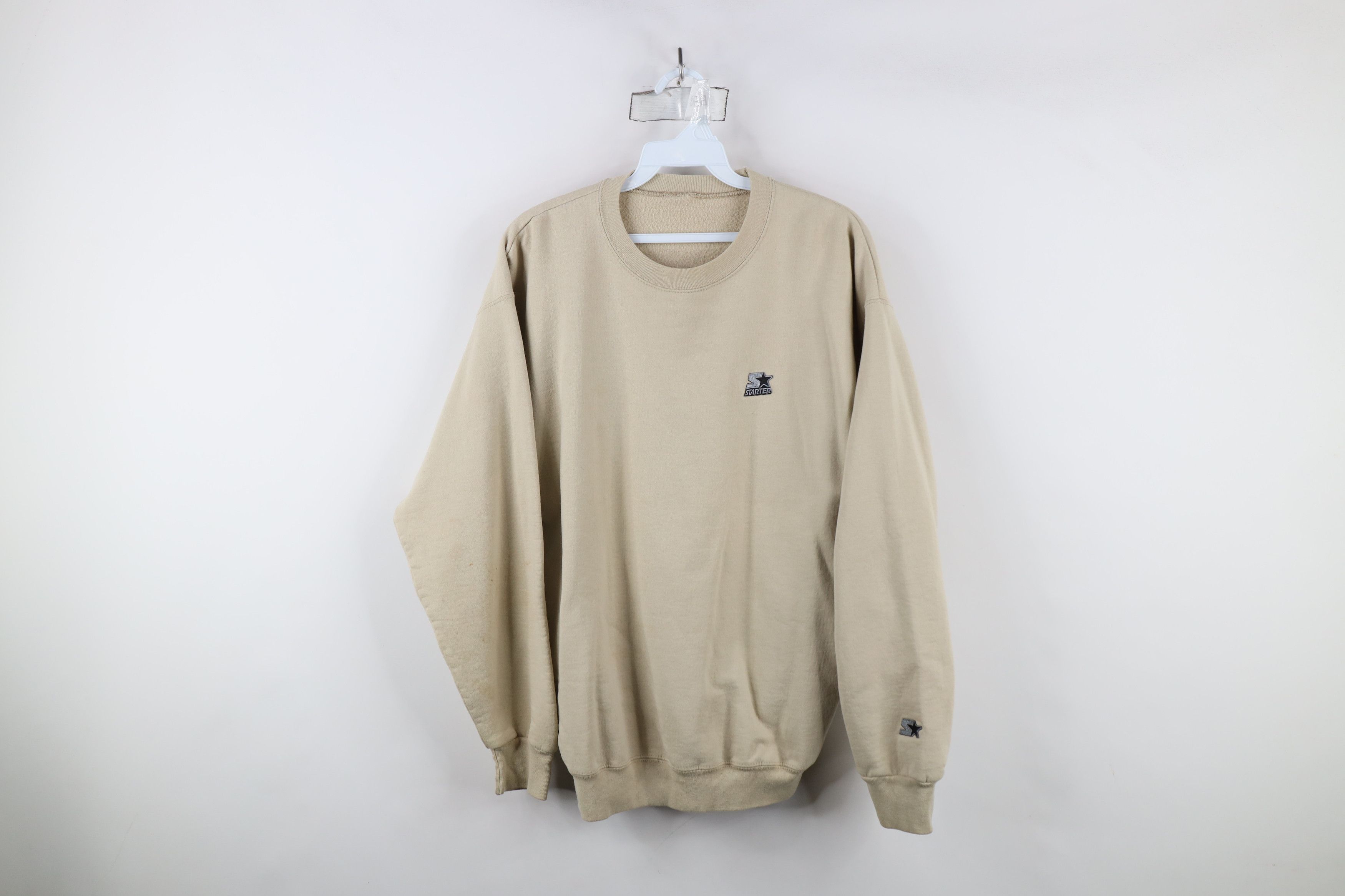 Starter × Vintage Vintage 90s Starter Spell Out Crewneck Sweatshirt Beige Size US M / EU 48-50 / 2 - 1 Thumbnail