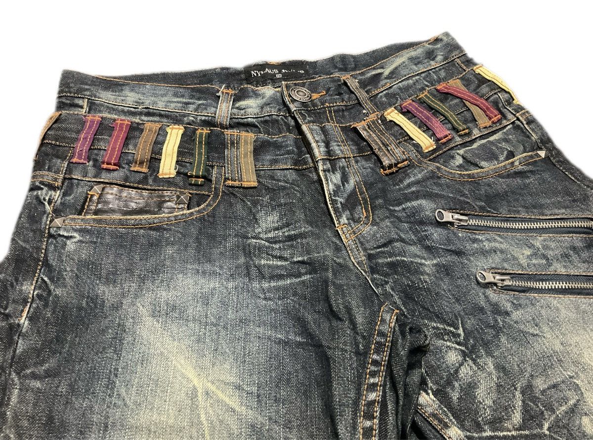 Beauty Beast 🔥 Y2K Nylaus Jeans Double Waist Studded Zippers Denim LGB Size US 32 / EU 48 - 4 Thumbnail